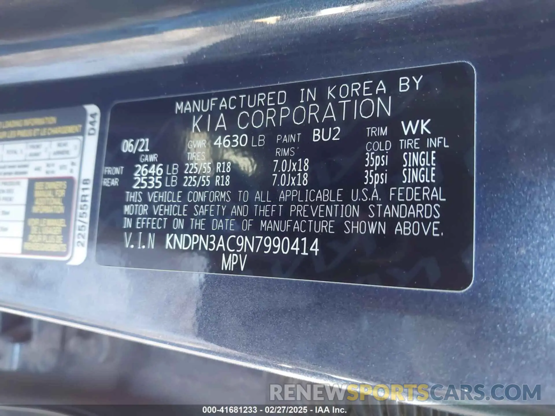 9 Photograph of a damaged car KNDPN3AC9N7990414 KIA SPORTAGE 2022