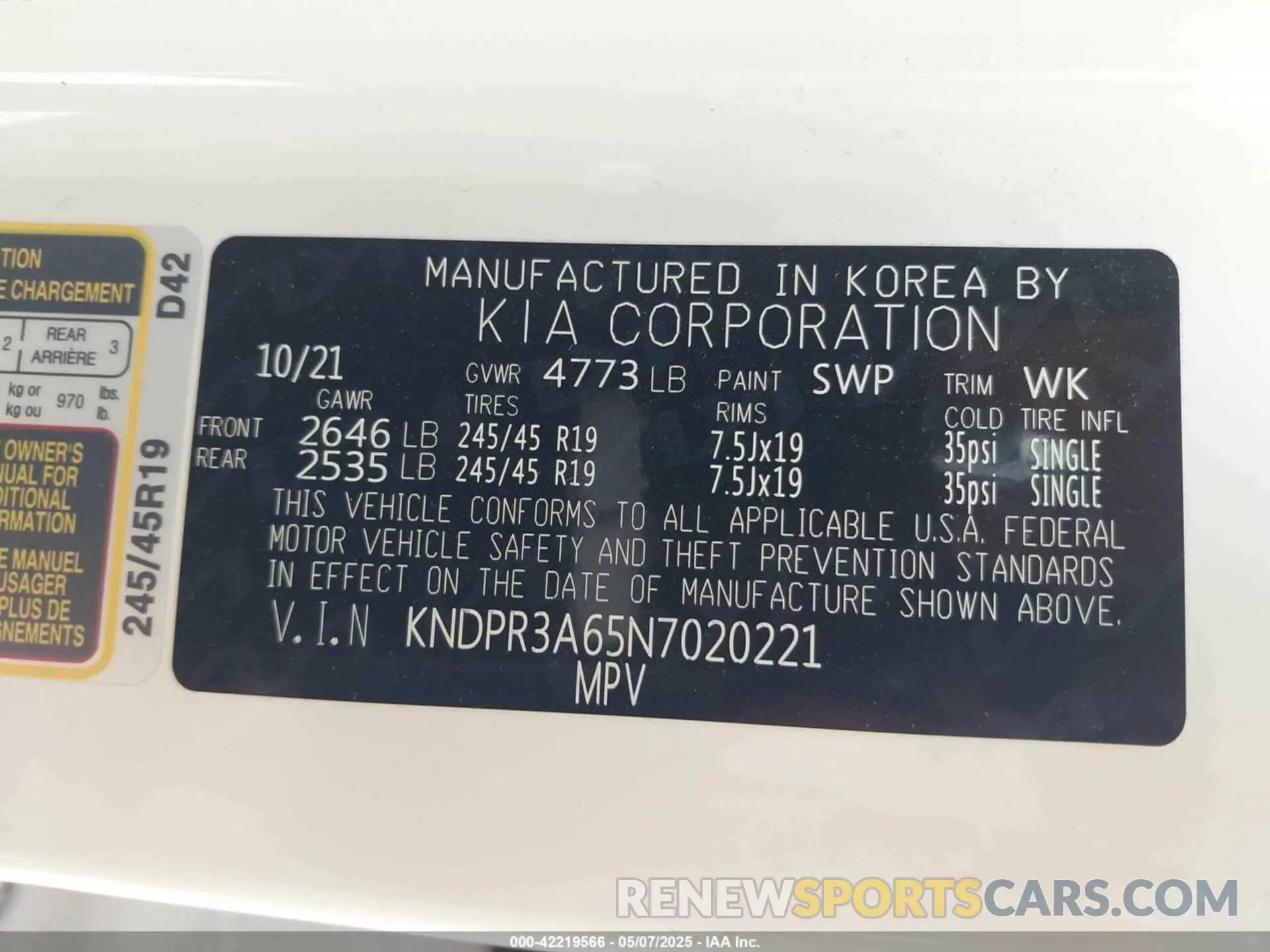 9 Photograph of a damaged car KNDPR3A65N7020221 KIA SPORTAGE 2022