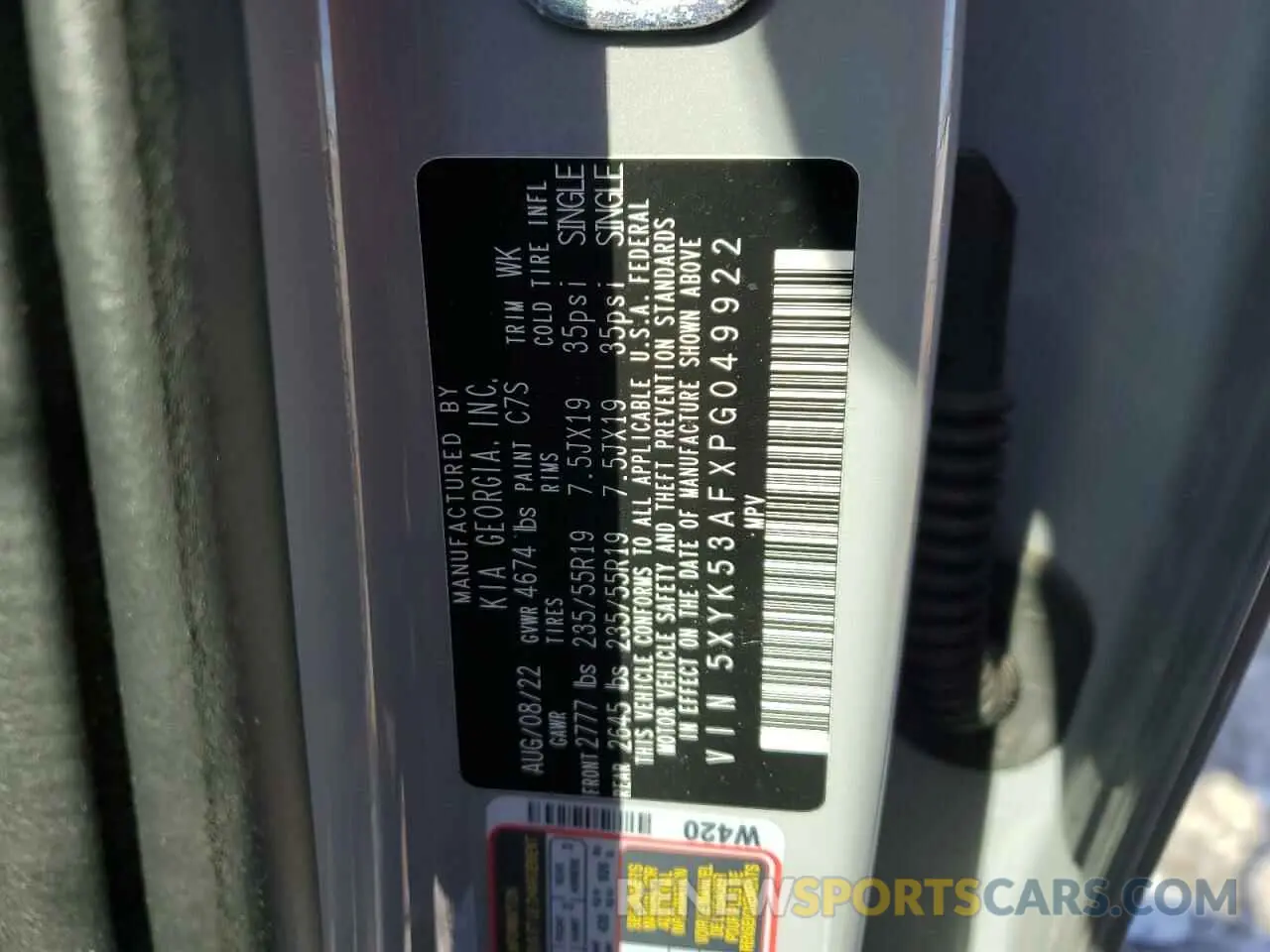 14 Photograph of a damaged car 5XYK53AFXPG049922 KIA SPORTAGE 2023