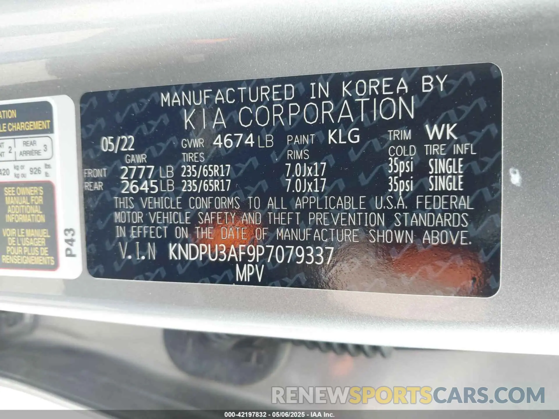 9 Photograph of a damaged car KNDPU3AF9P7079337 KIA SPORTAGE 2023