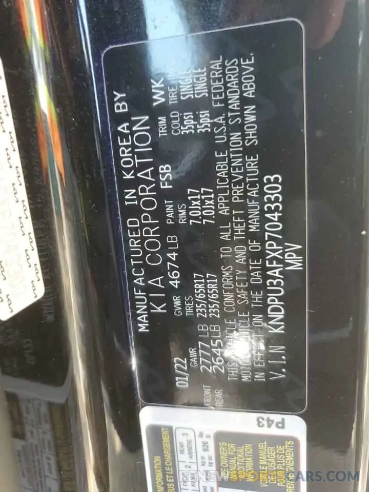 12 Photograph of a damaged car KNDPU3AFXP7043303 KIA SPORTAGE 2023