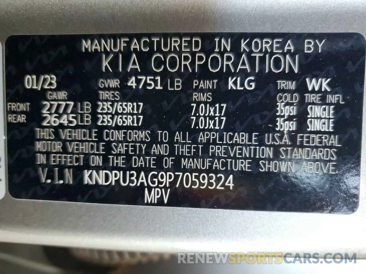12 Photograph of a damaged car KNDPU3AG9P7059324 KIA SPORTAGE 2023