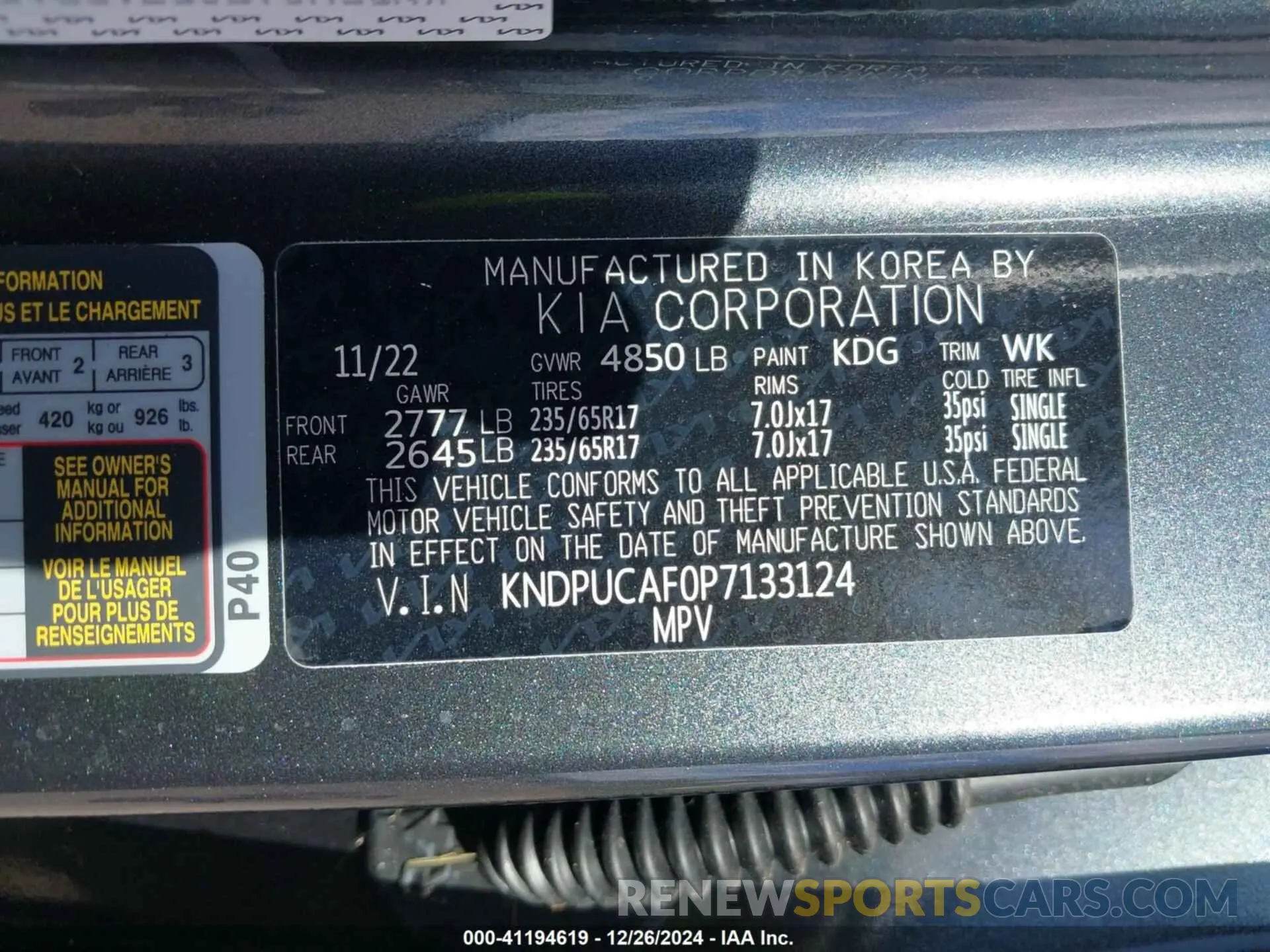 9 Photograph of a damaged car KNDPUCAF0P7133124 KIA SPORTAGE 2023