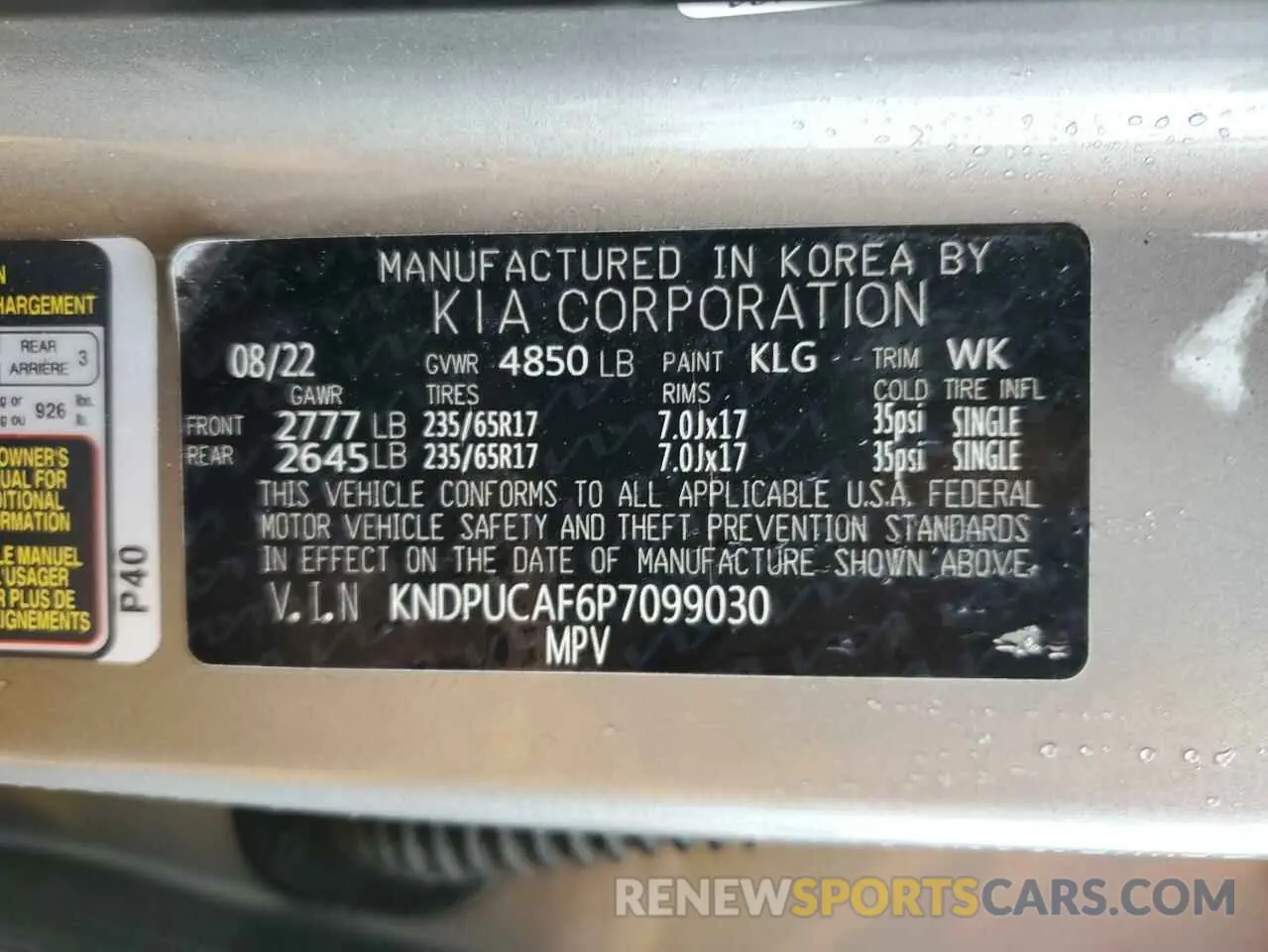 15 Photograph of a damaged car KNDPUCAF6P7099030 KIA SPORTAGE 2023