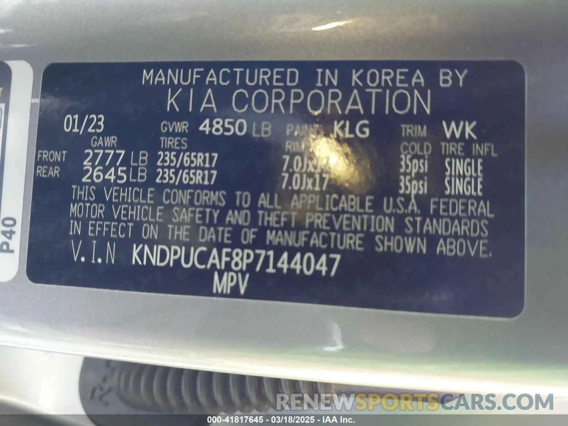 9 Photograph of a damaged car KNDPUCAF8P7144047 KIA SPORTAGE 2023