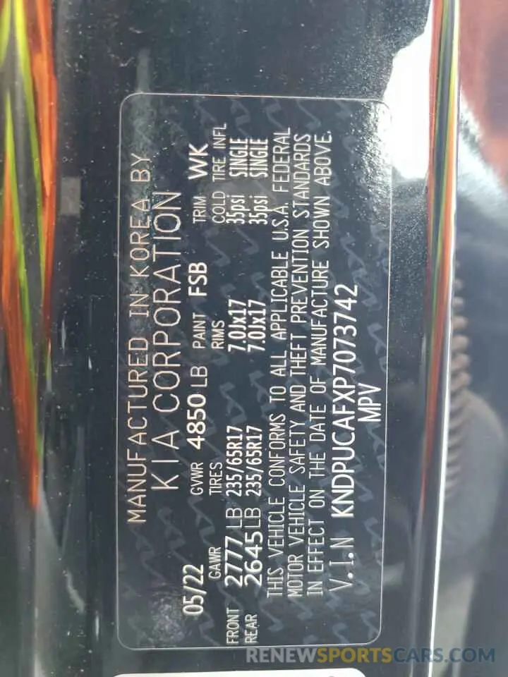 13 Photograph of a damaged car KNDPUCAFXP7073742 KIA SPORTAGE 2023