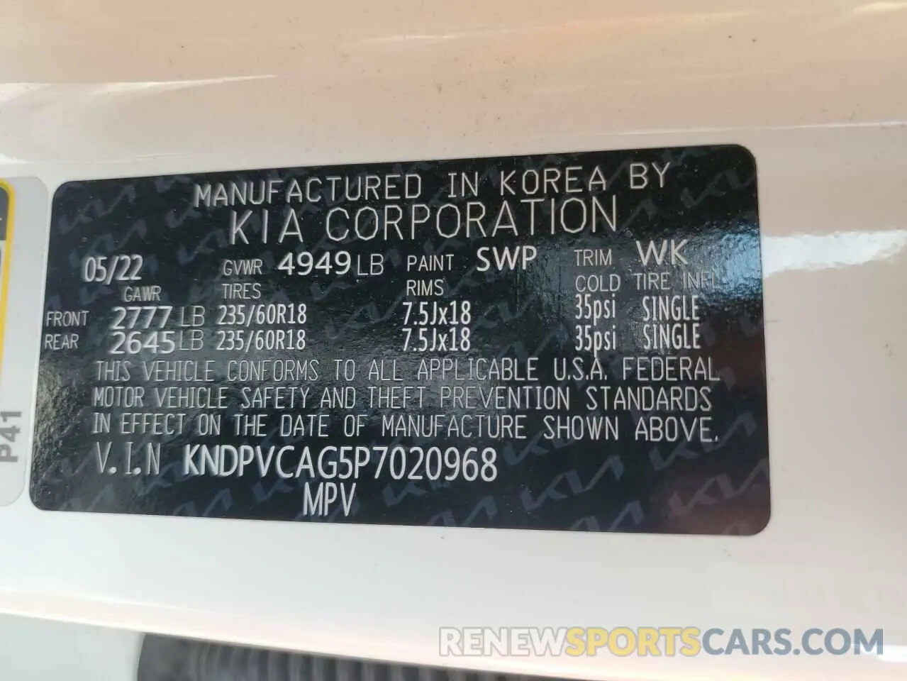15 Photograph of a damaged car KNDPVCAG5P7020968 KIA SPORTAGE 2023