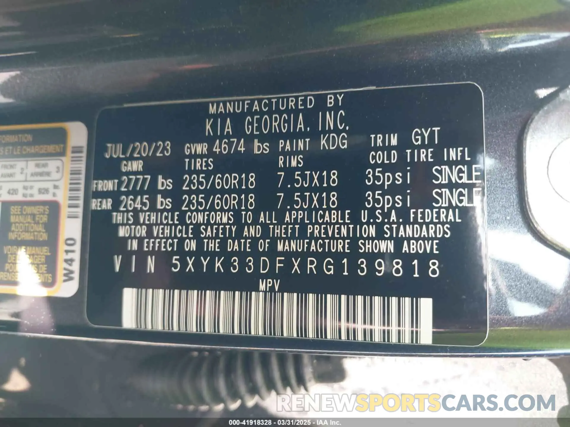 9 Photograph of a damaged car 5XYK33DFXRG139818 KIA SPORTAGE 2024