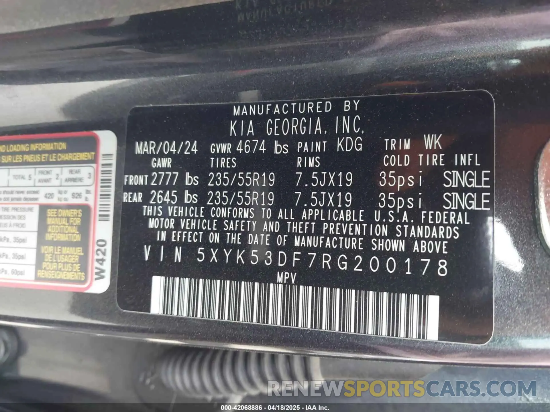 9 Photograph of a damaged car 5XYK53DF7RG200178 KIA SPORTAGE 2024
