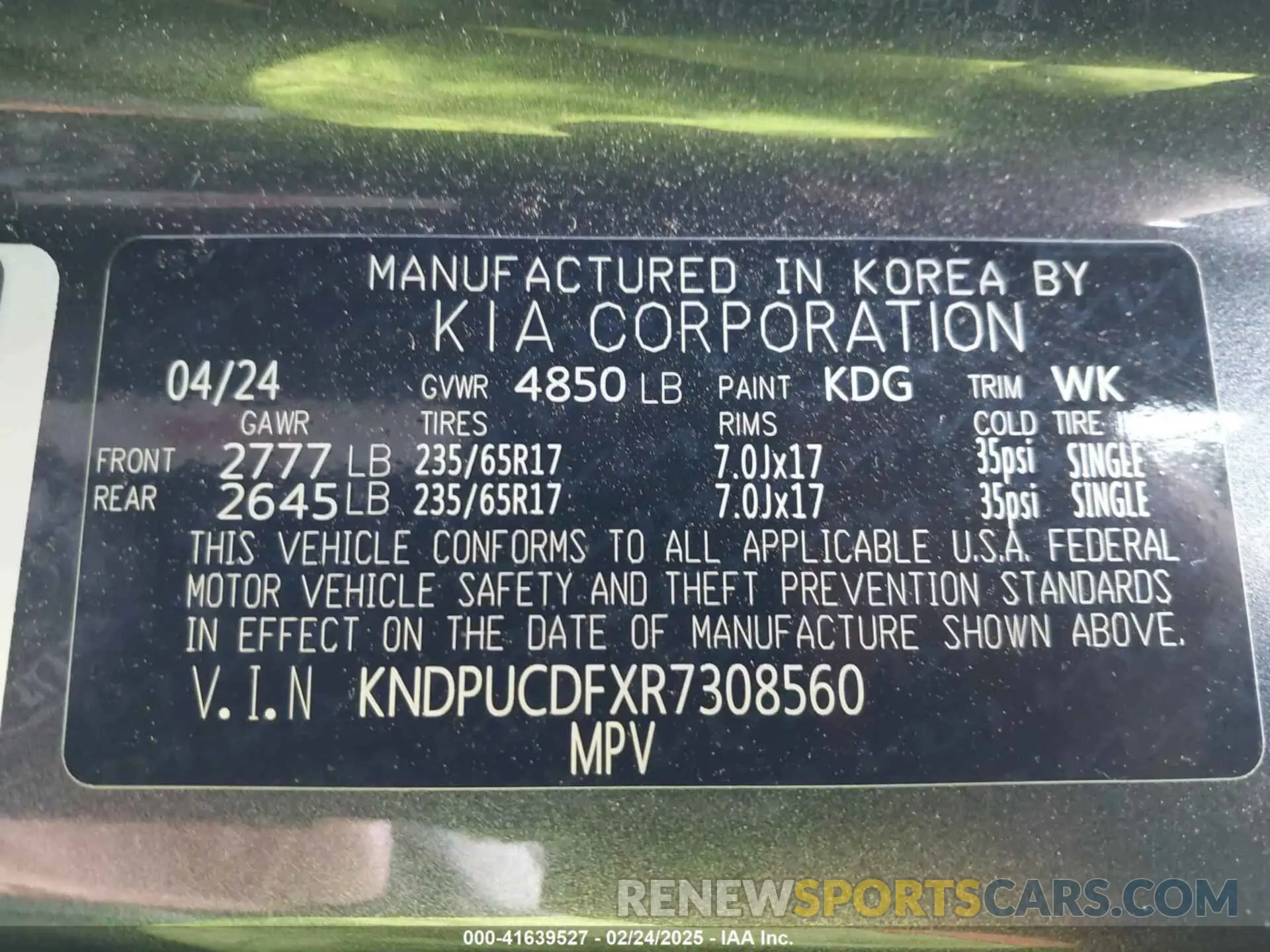 9 Photograph of a damaged car KNDPUCDFXR7308560 KIA SPORTAGE 2024