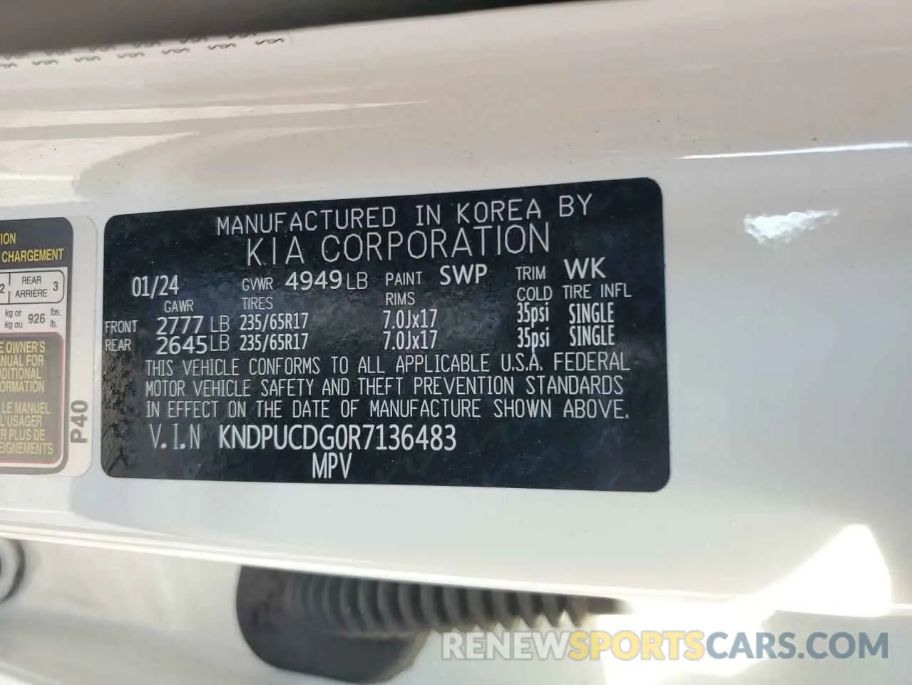 14 Photograph of a damaged car KNDPUCDG0R7136483 KIA SPORTAGE 2024