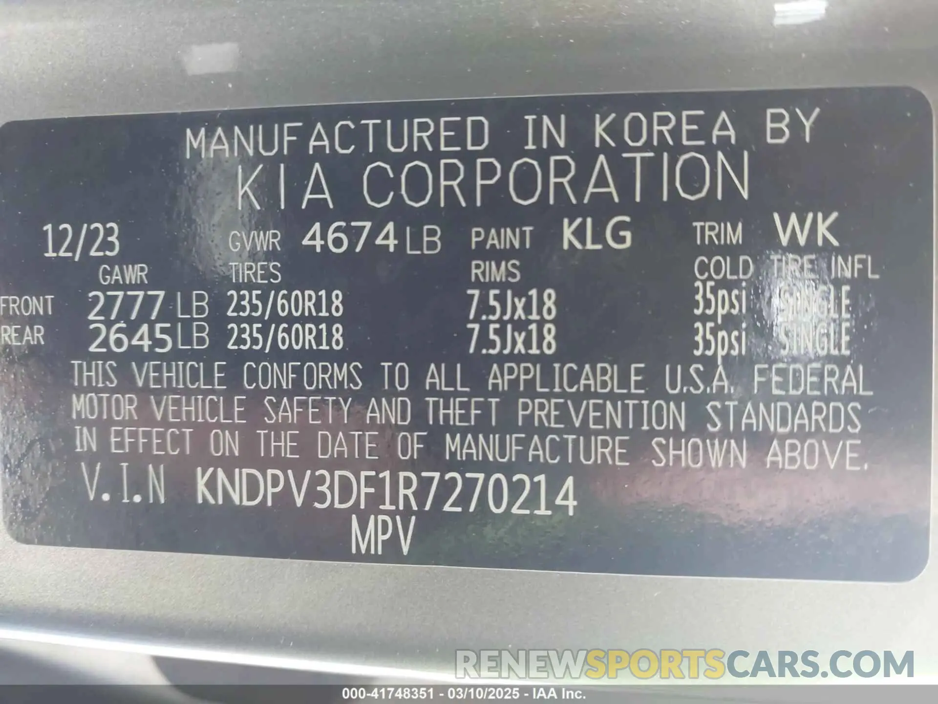 9 Photograph of a damaged car KNDPV3DF1R7270214 KIA SPORTAGE 2024