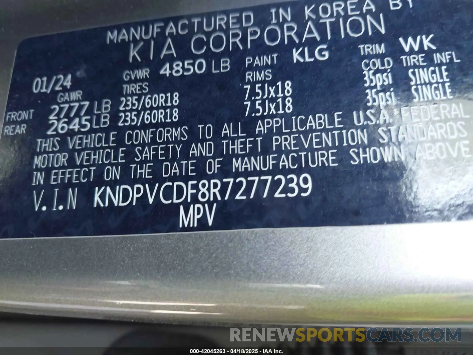 9 Photograph of a damaged car KNDPVCDF8R7277239 KIA SPORTAGE 2024