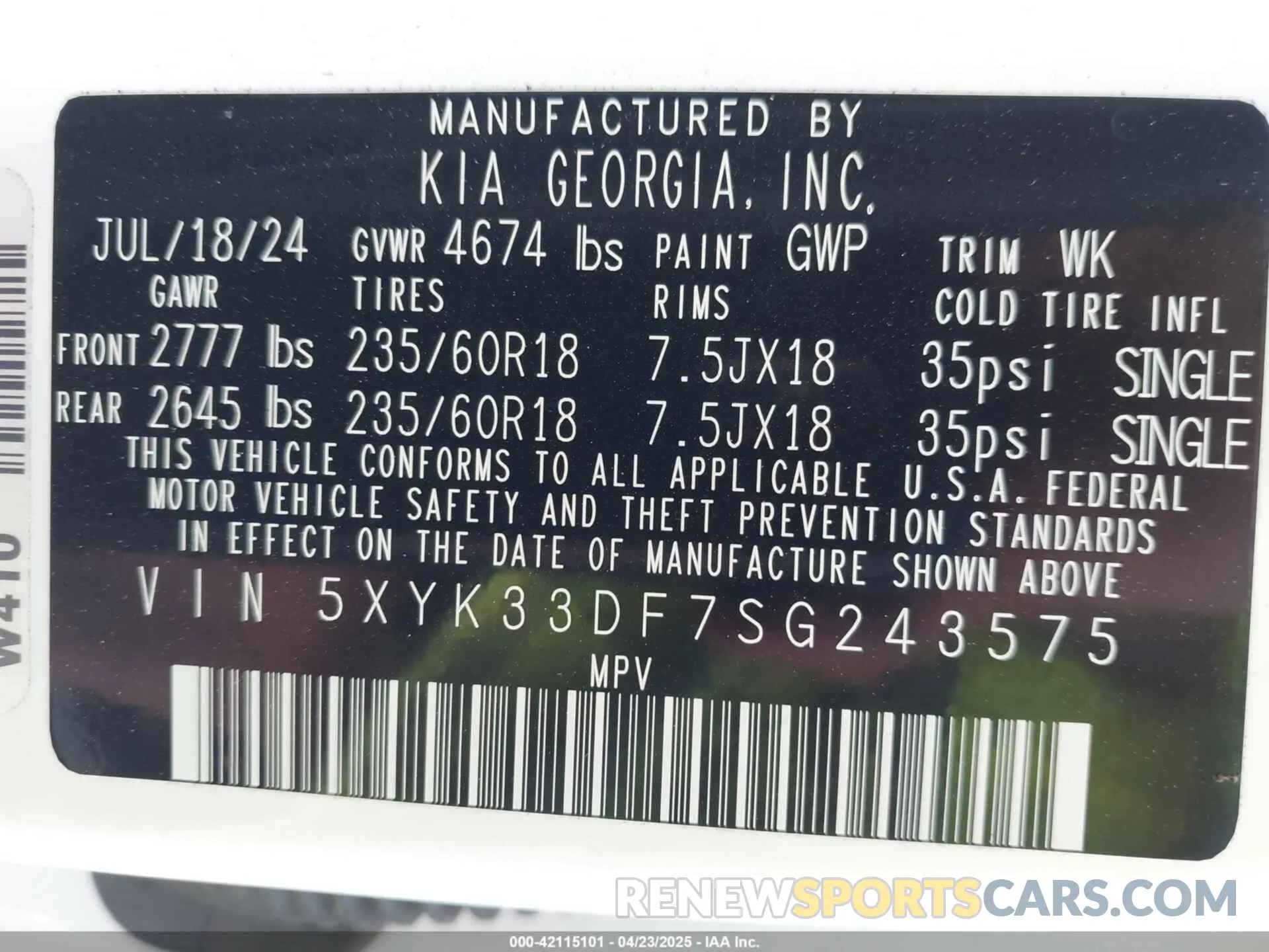 9 Photograph of a damaged car 5XYK33DF7SG243575 KIA SPORTAGE 2025