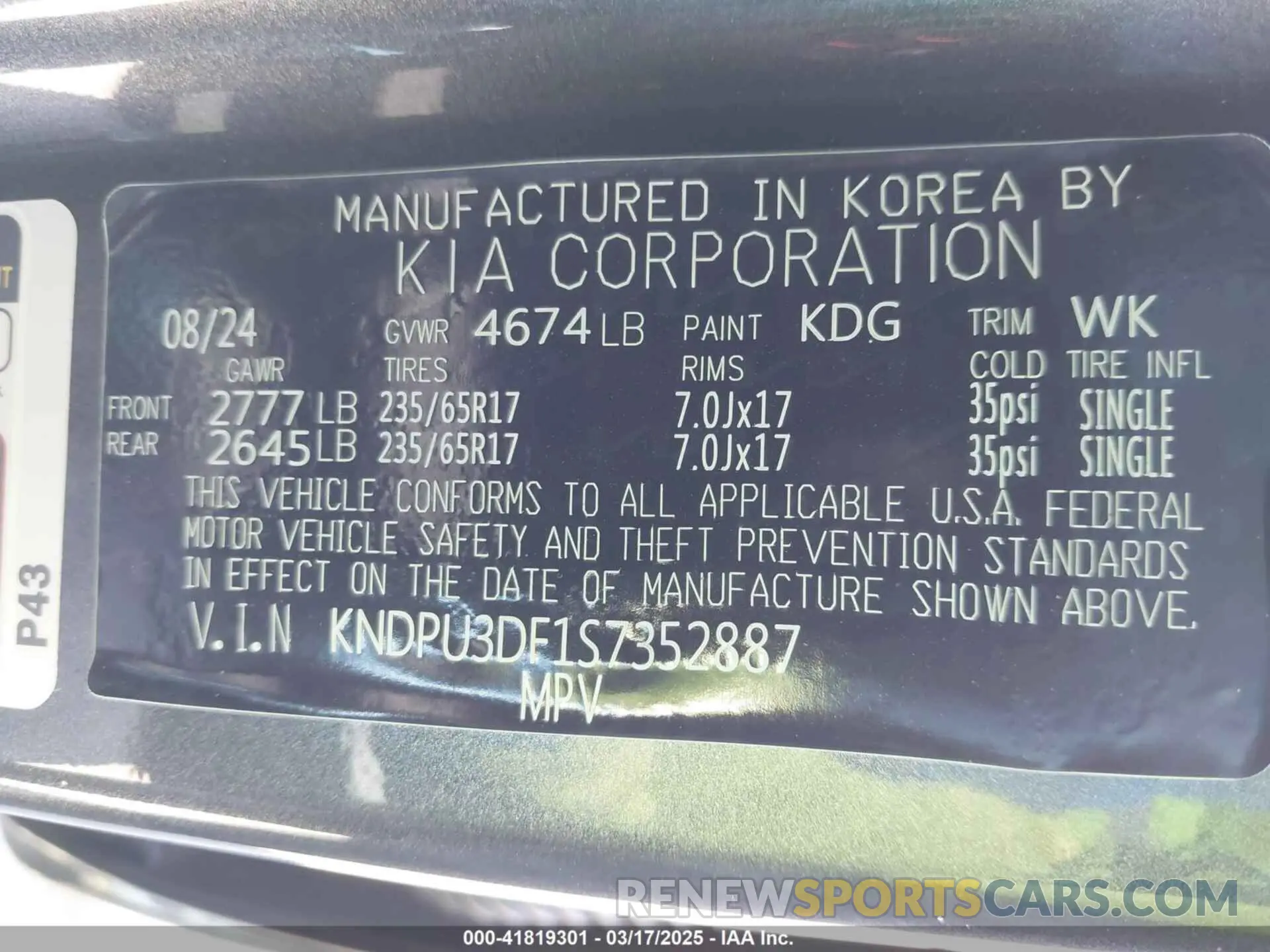 9 Photograph of a damaged car KNDPU3DF1S7352887 KIA SPORTAGE 2025