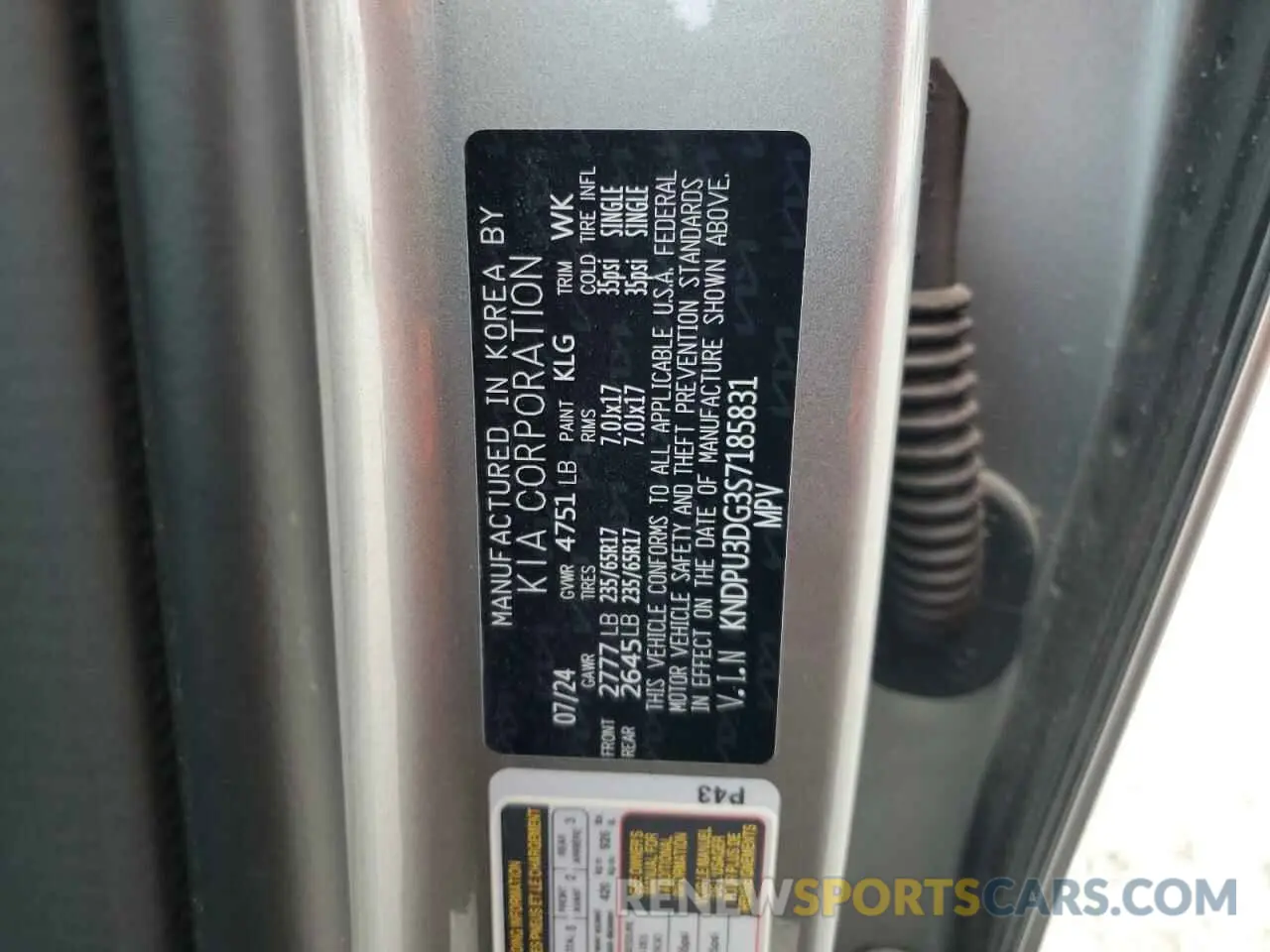 14 Photograph of a damaged car KNDPU3DG3S7185831 KIA SPORTAGE 2025