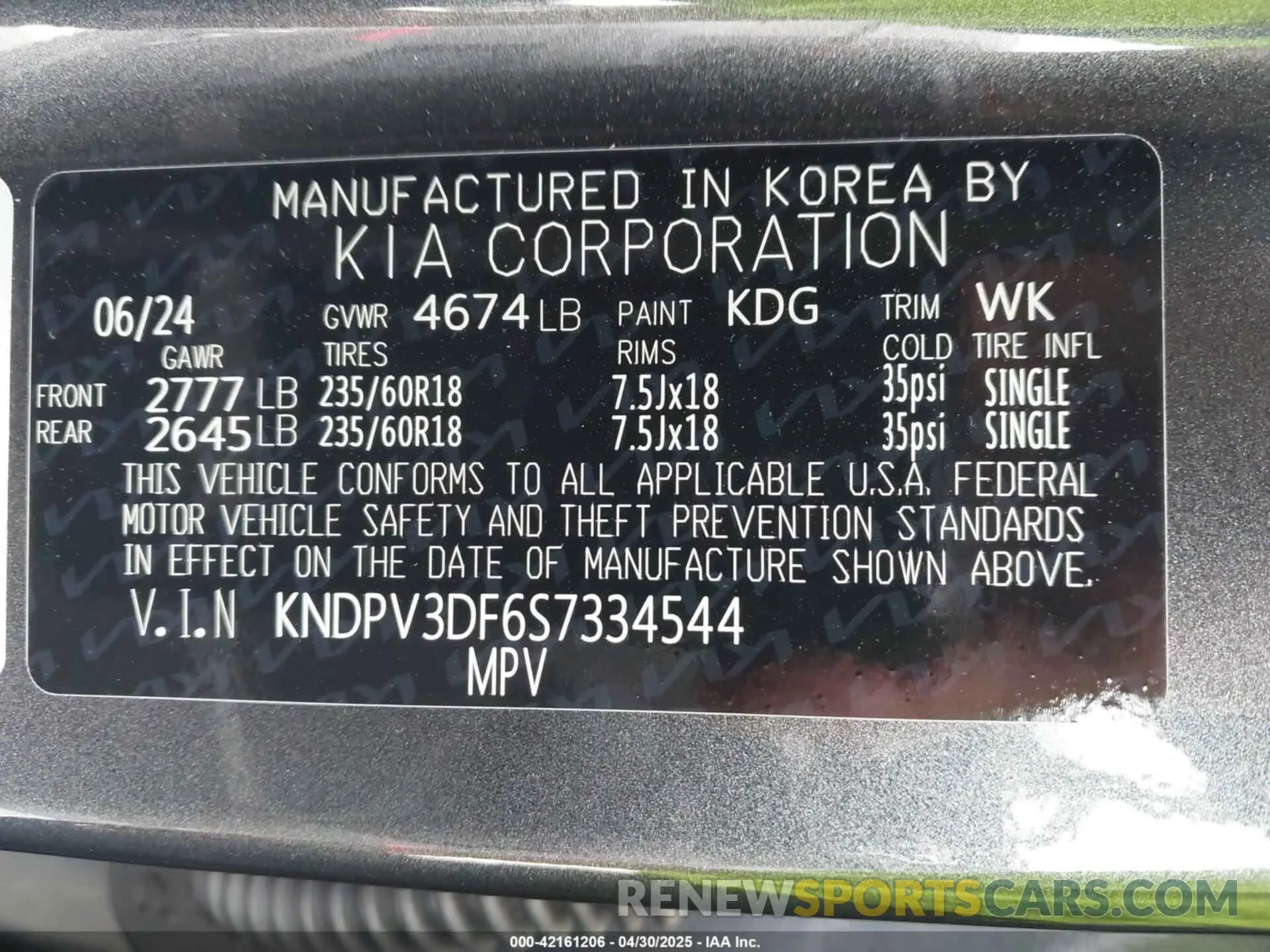 9 Photograph of a damaged car KNDPV3DF6S7334544 KIA SPORTAGE 2025