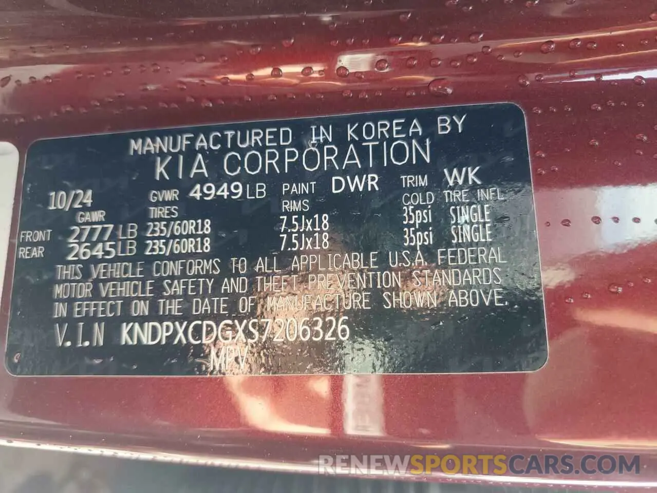 15 Photograph of a damaged car KNDPXCDGXS7206326 KIA SPORTAGE 2025