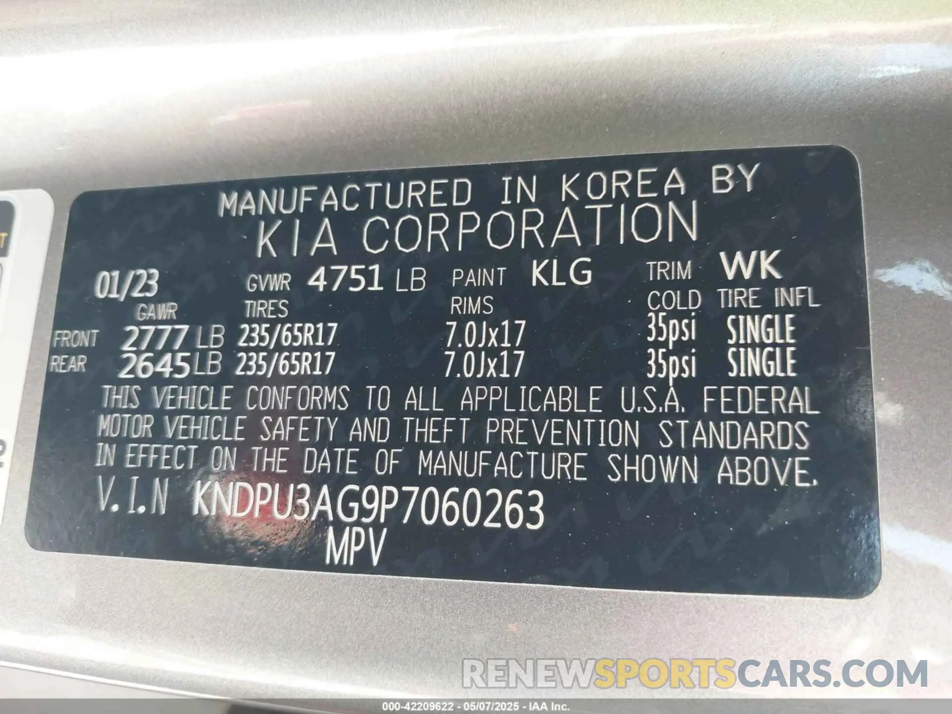 9 Photograph of a damaged car KNDPU3AG9P7060263 KIA SPORTAGE HYBRID 2023