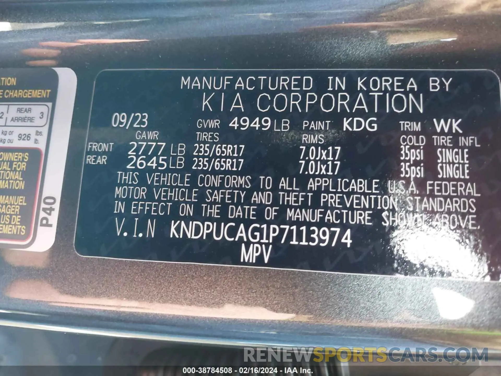 9 Photograph of a damaged car KNDPUCAG1P7113974 KIA SPORTAGE HYBRID 2023