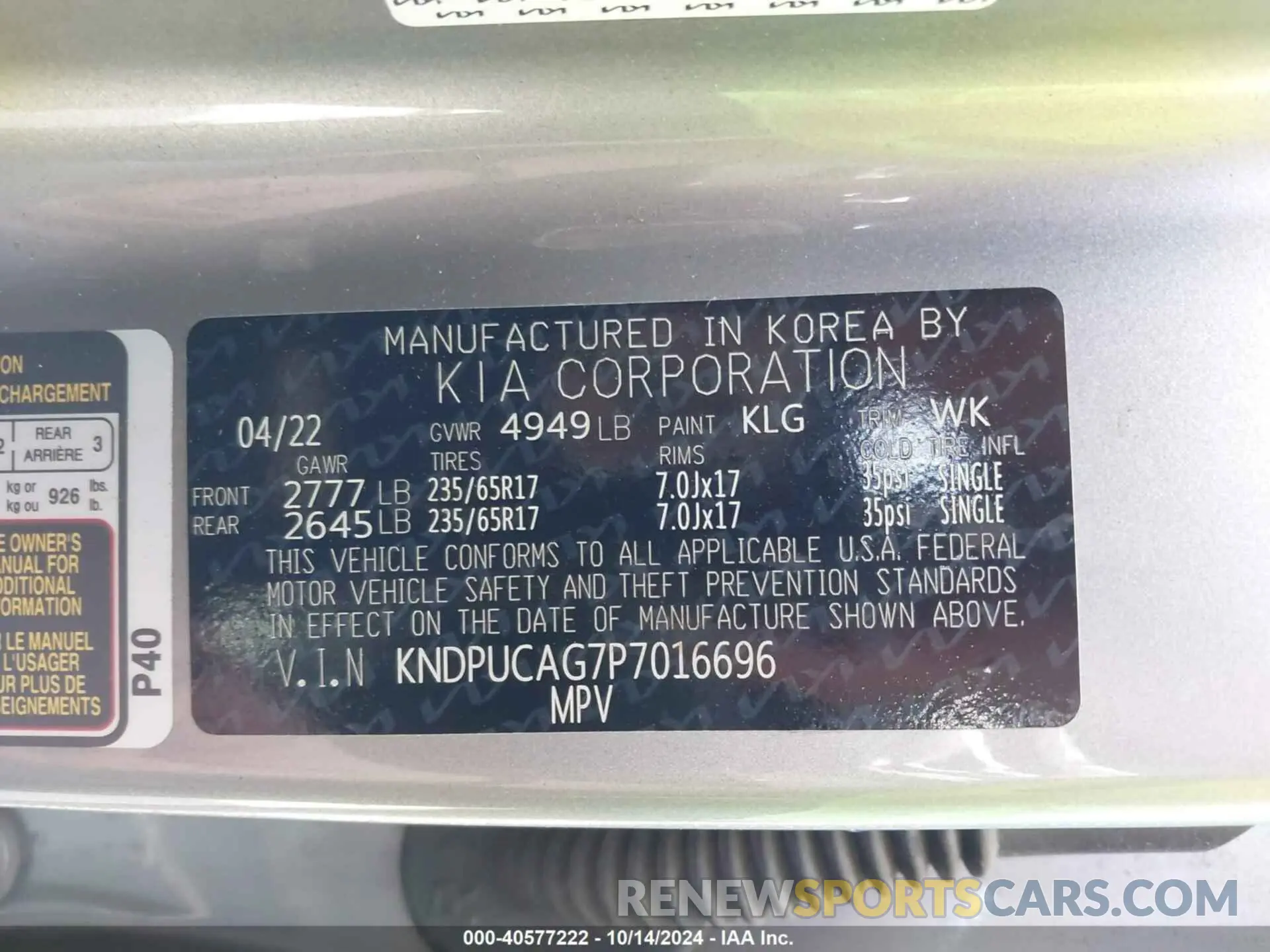 9 Photograph of a damaged car KNDPUCAG7P7016696 KIA SPORTAGE HYBRID 2023