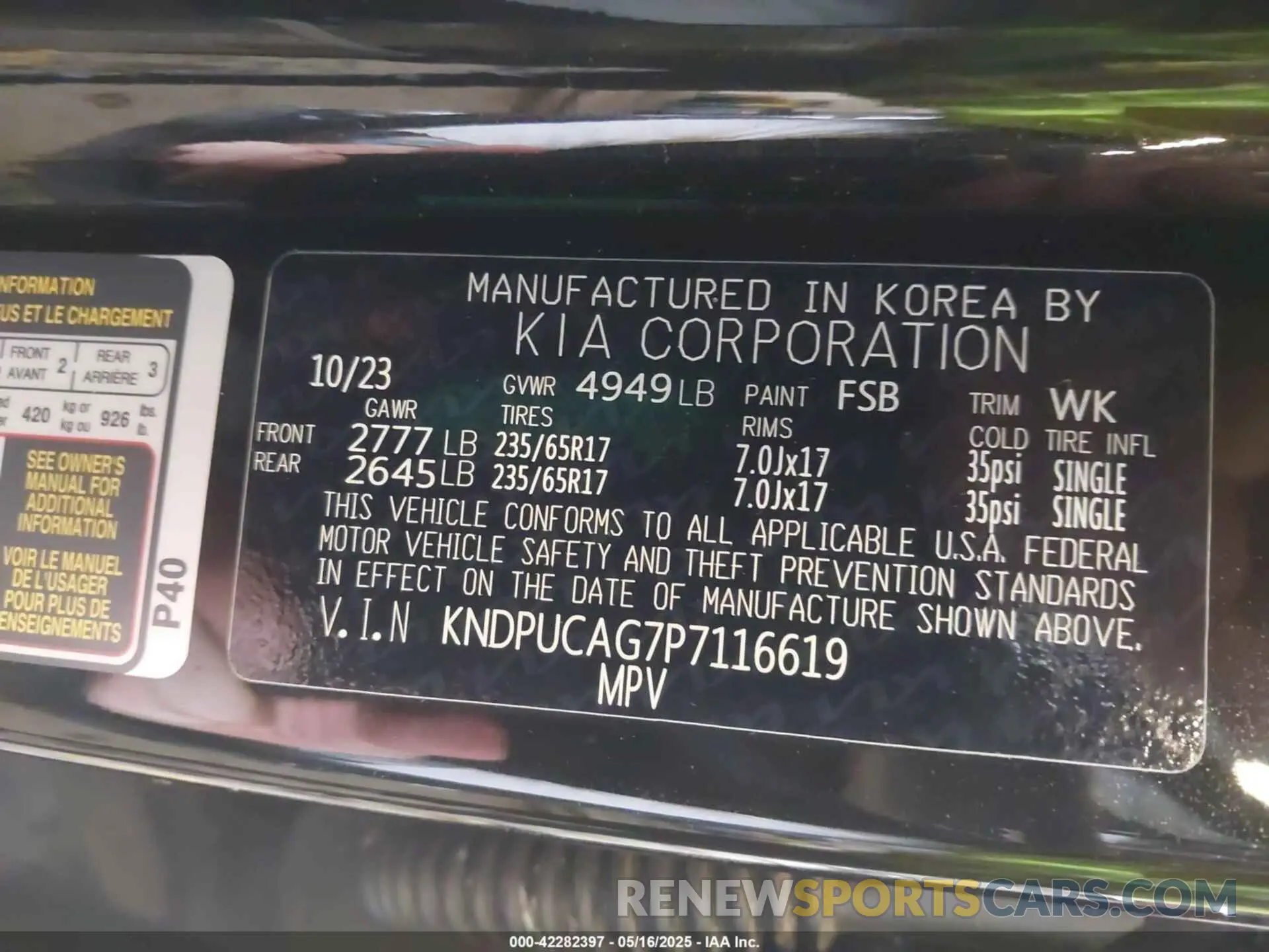 9 Photograph of a damaged car KNDPUCAG7P7116619 KIA SPORTAGE HYBRID 2023