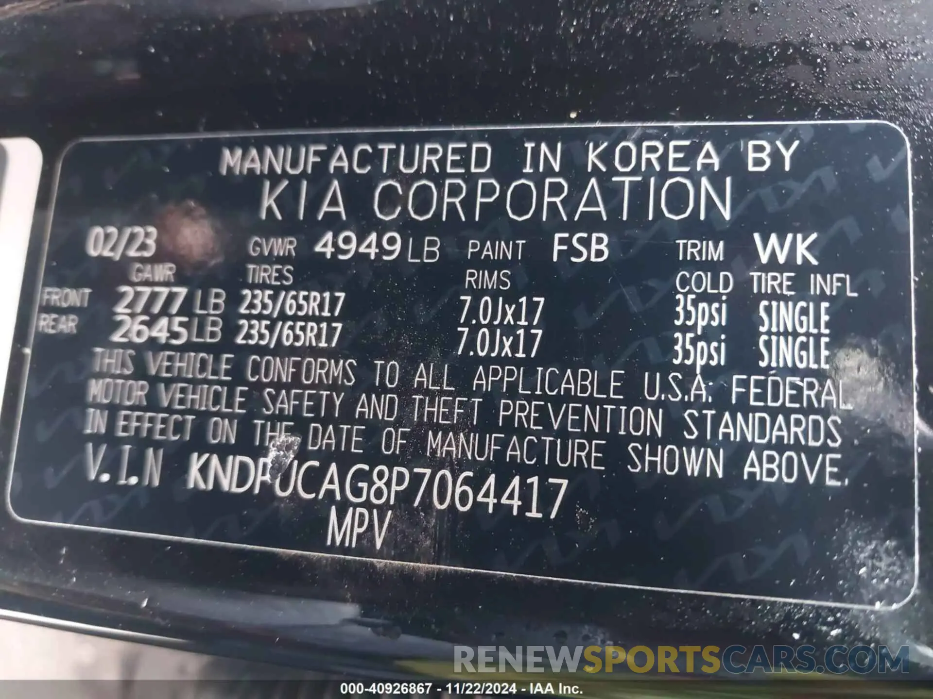 9 Photograph of a damaged car KNDPUCAG8P7064417 KIA SPORTAGE HYBRID 2023