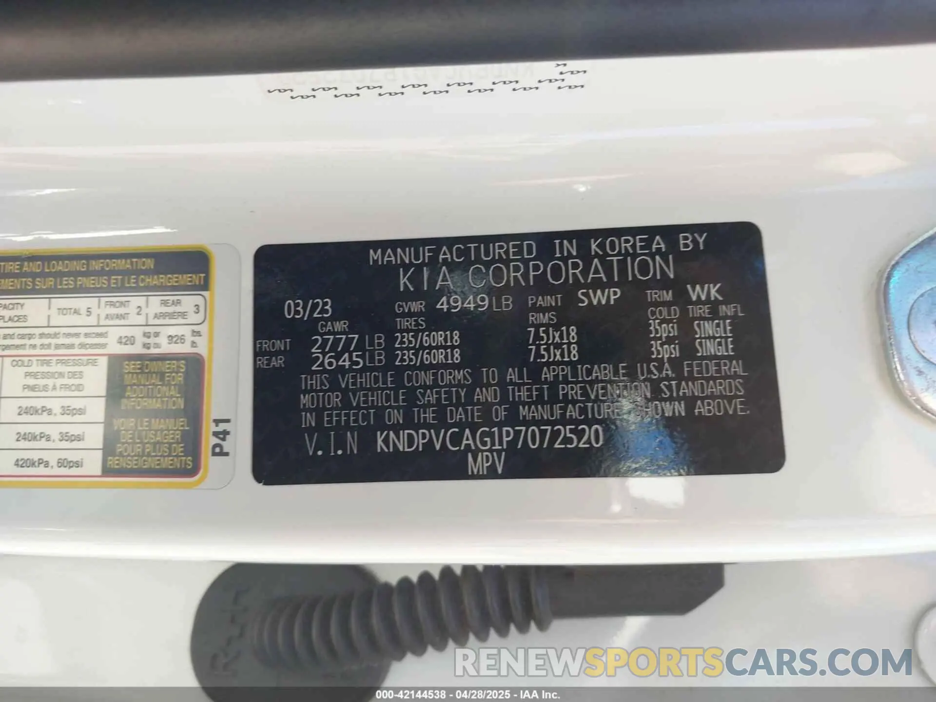 9 Photograph of a damaged car KNDPVCAG1P7072520 KIA SPORTAGE HYBRID 2023