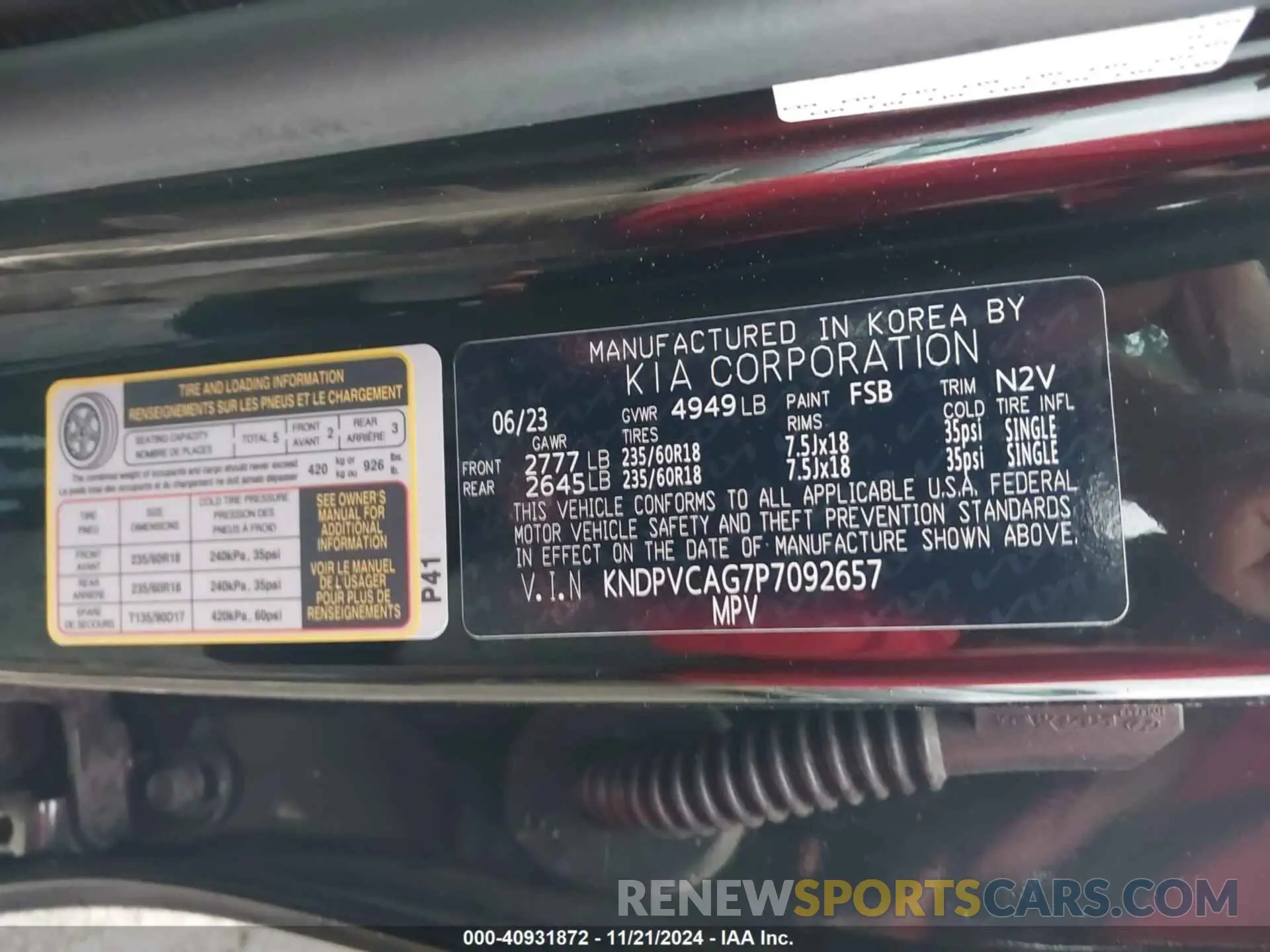 9 Photograph of a damaged car KNDPVCAG7P7092657 KIA SPORTAGE HYBRID 2023