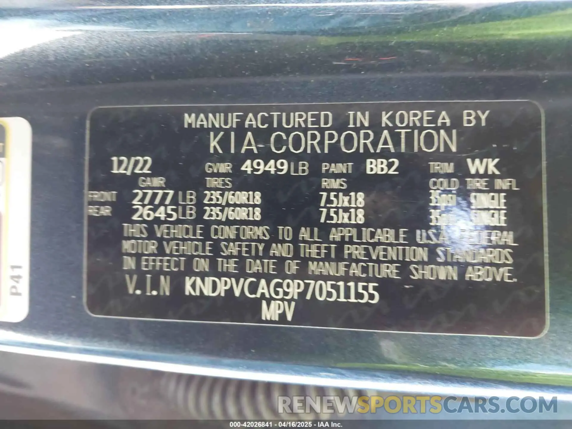 9 Photograph of a damaged car KNDPVCAG9P7051155 KIA SPORTAGE HYBRID 2023