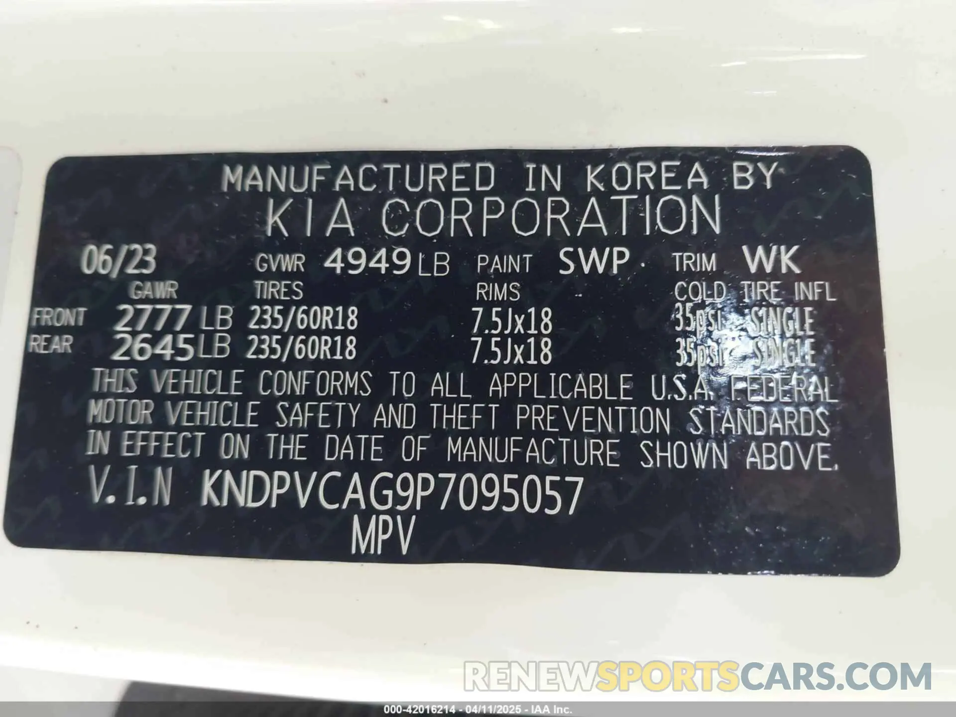 9 Photograph of a damaged car KNDPVCAG9P7095057 KIA SPORTAGE HYBRID 2023