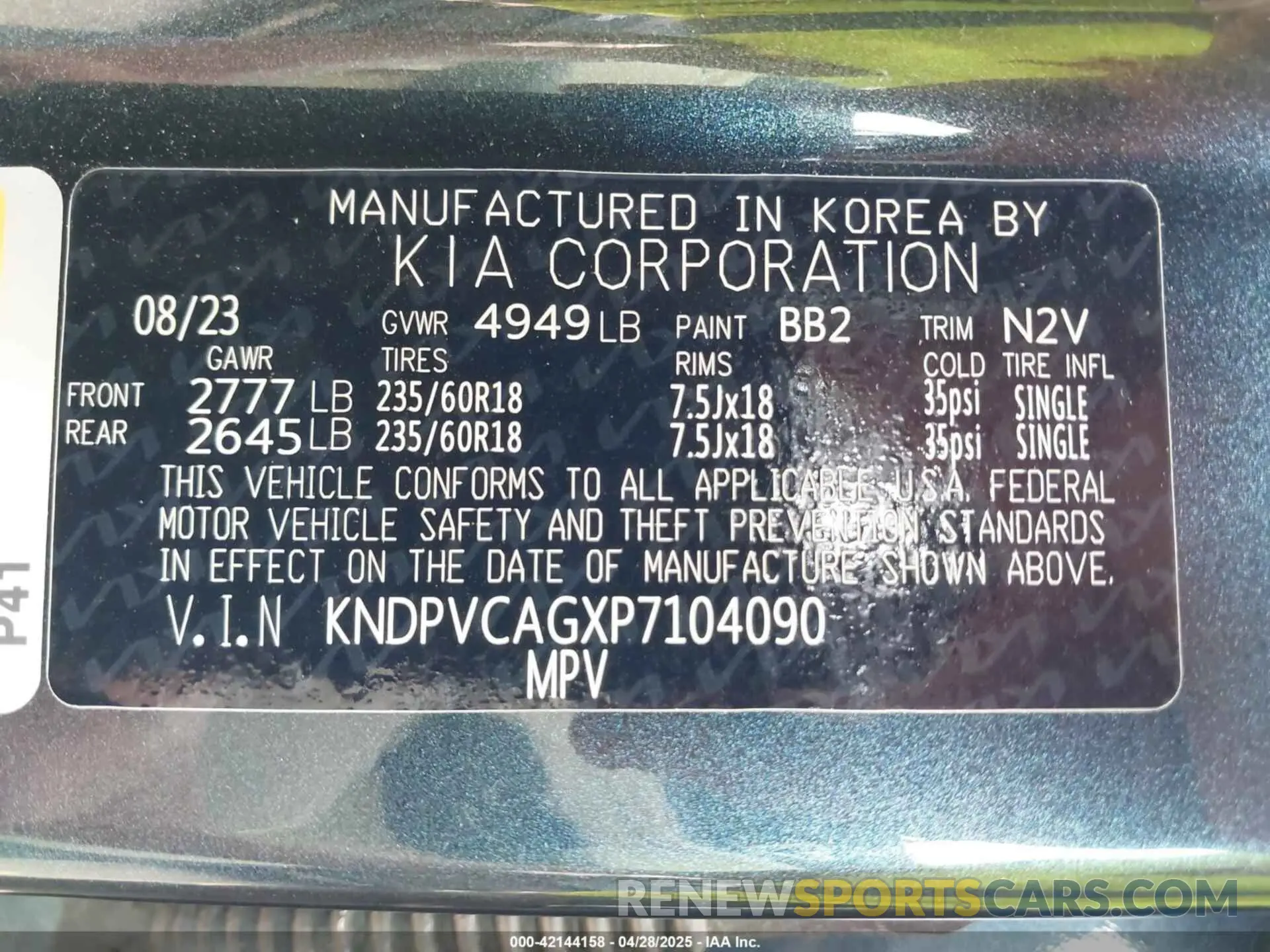9 Photograph of a damaged car KNDPVCAGXP7104090 KIA SPORTAGE HYBRID 2023