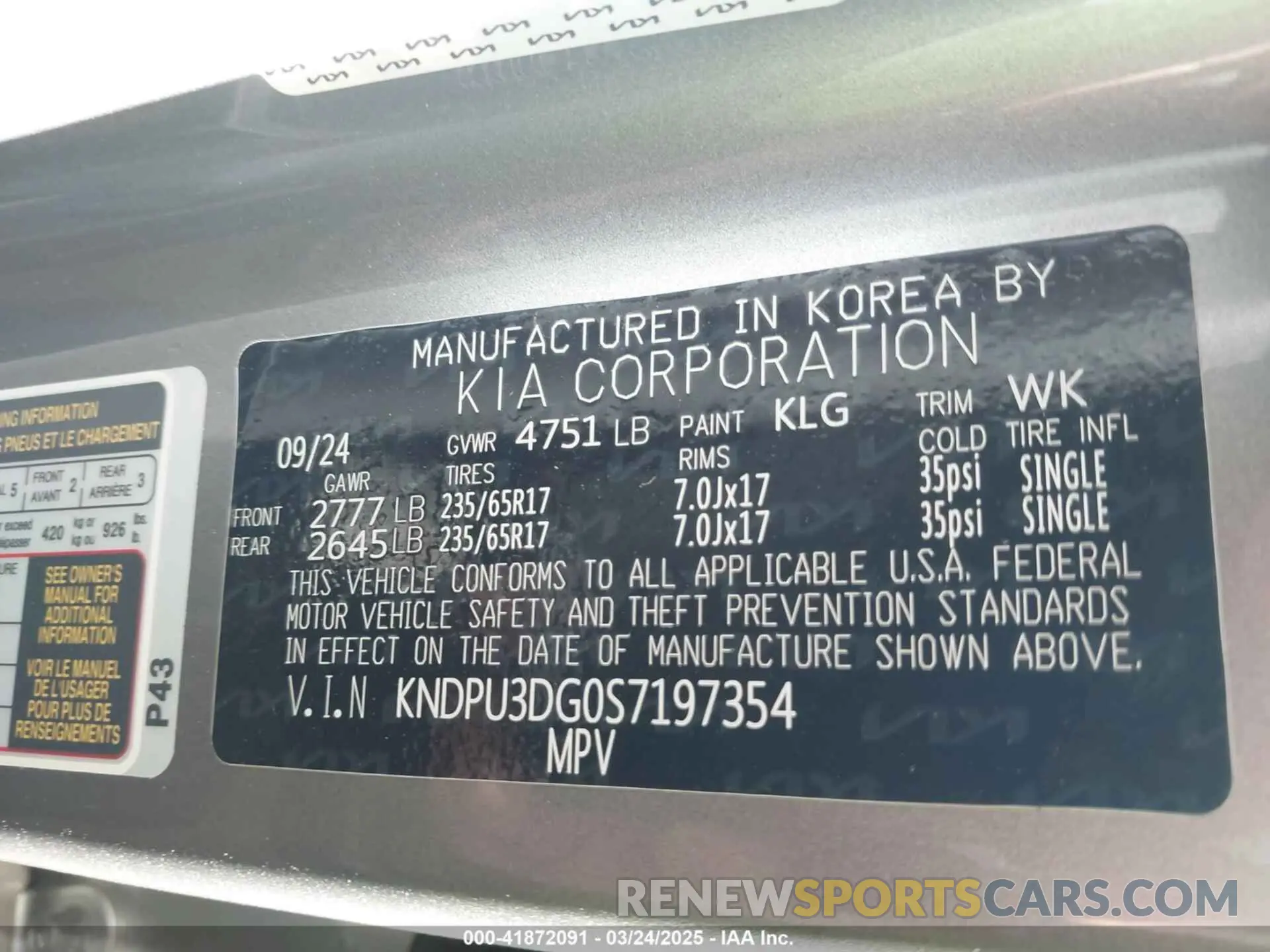 9 Photograph of a damaged car KNDPU3DG0S7197354 KIA SPORTAGE HYBRID 2025