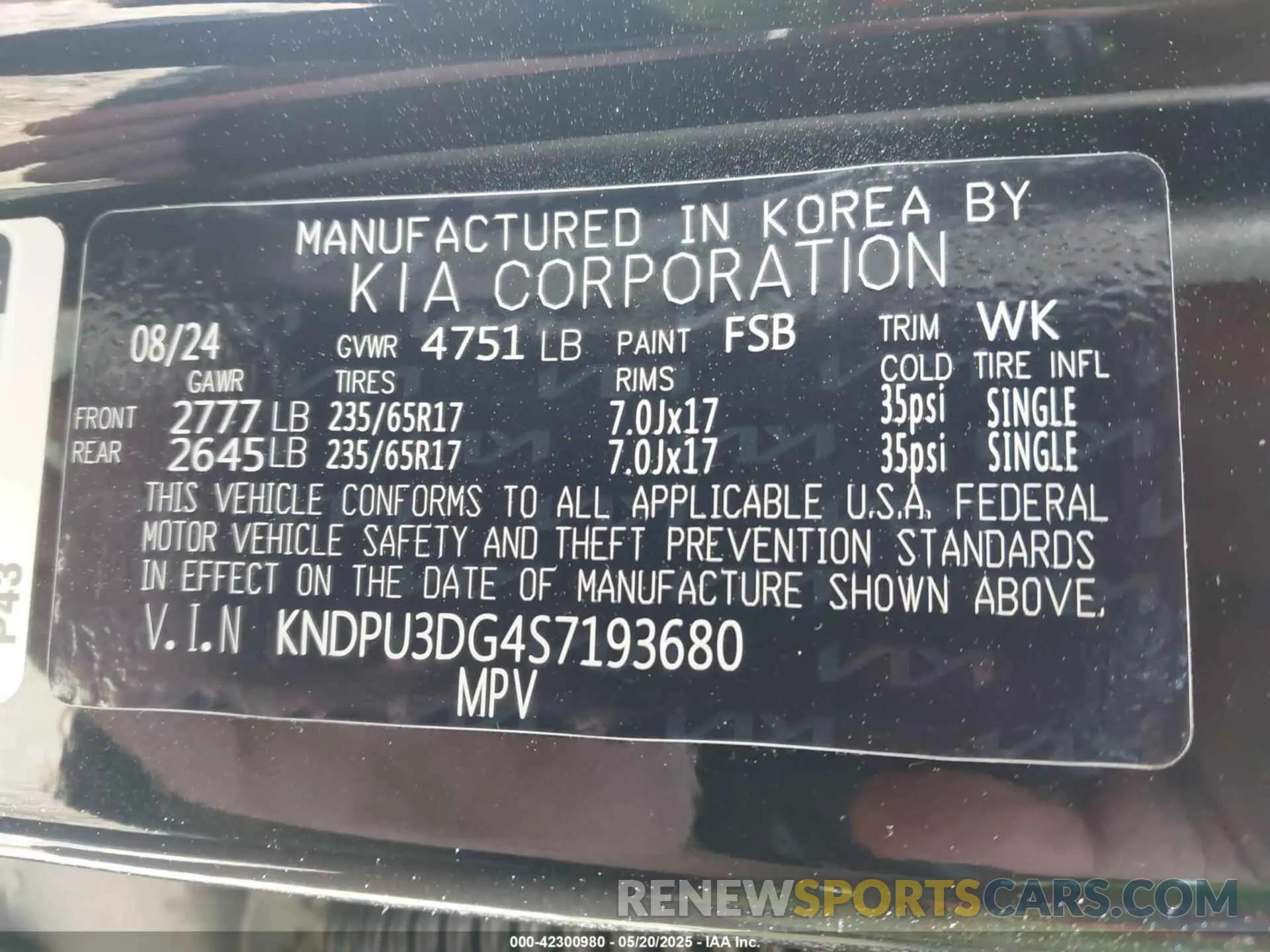 9 Photograph of a damaged car KNDPU3DG4S7193680 KIA SPORTAGE HYBRID 2025