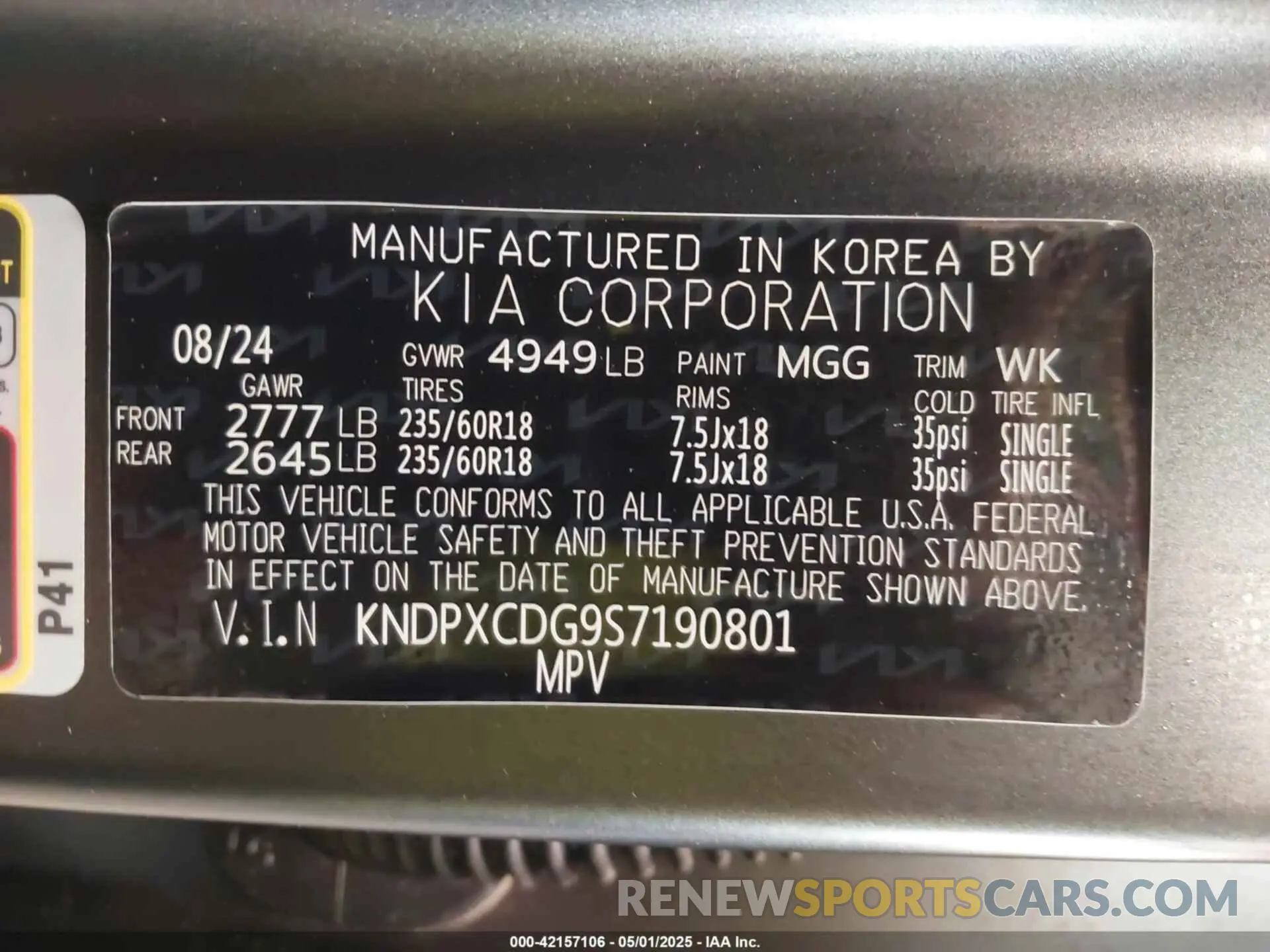 9 Photograph of a damaged car KNDPXCDG9S7190801 KIA SPORTAGE HYBRID 2025