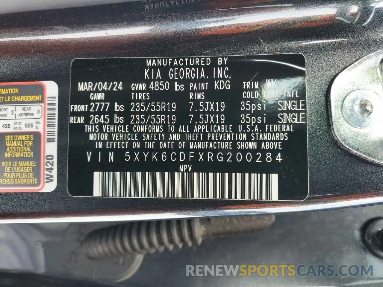 16 Photograph of a damaged car 5XYK6CDFXRG200284 KIA SPORTAGE X 2024