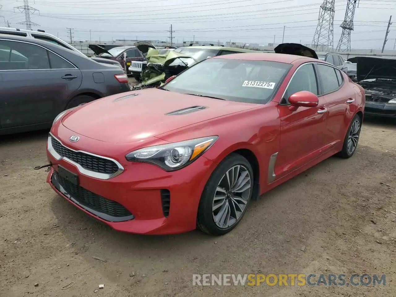 1 Photograph of a damaged car KNAE15LA1K6043800 KIA STINGER 2019