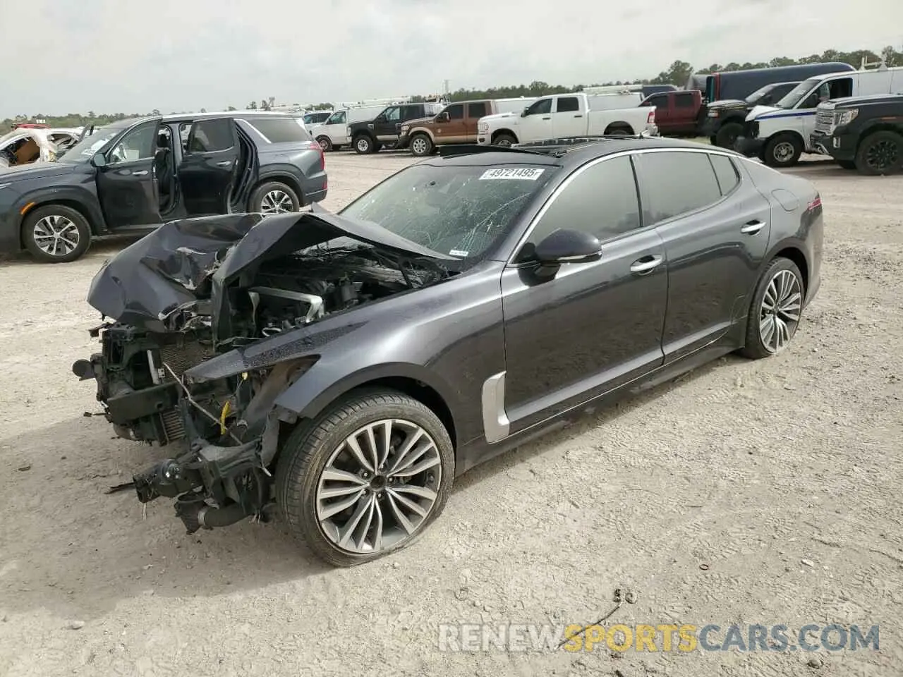 1 Photograph of a damaged car KNAE25LA9K6059823 KIA STINGER 2019