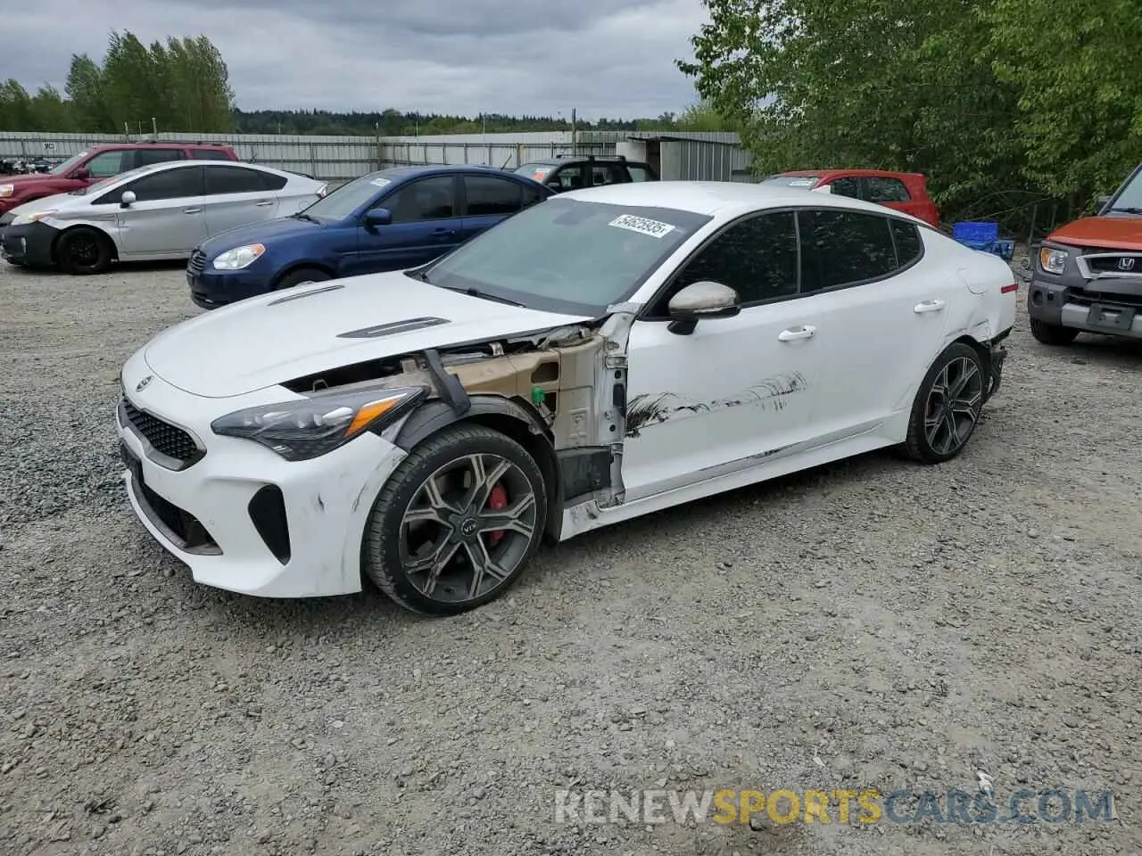 1 Photograph of a damaged car KNAE35LC0K6055318 KIA STINGER 2019
