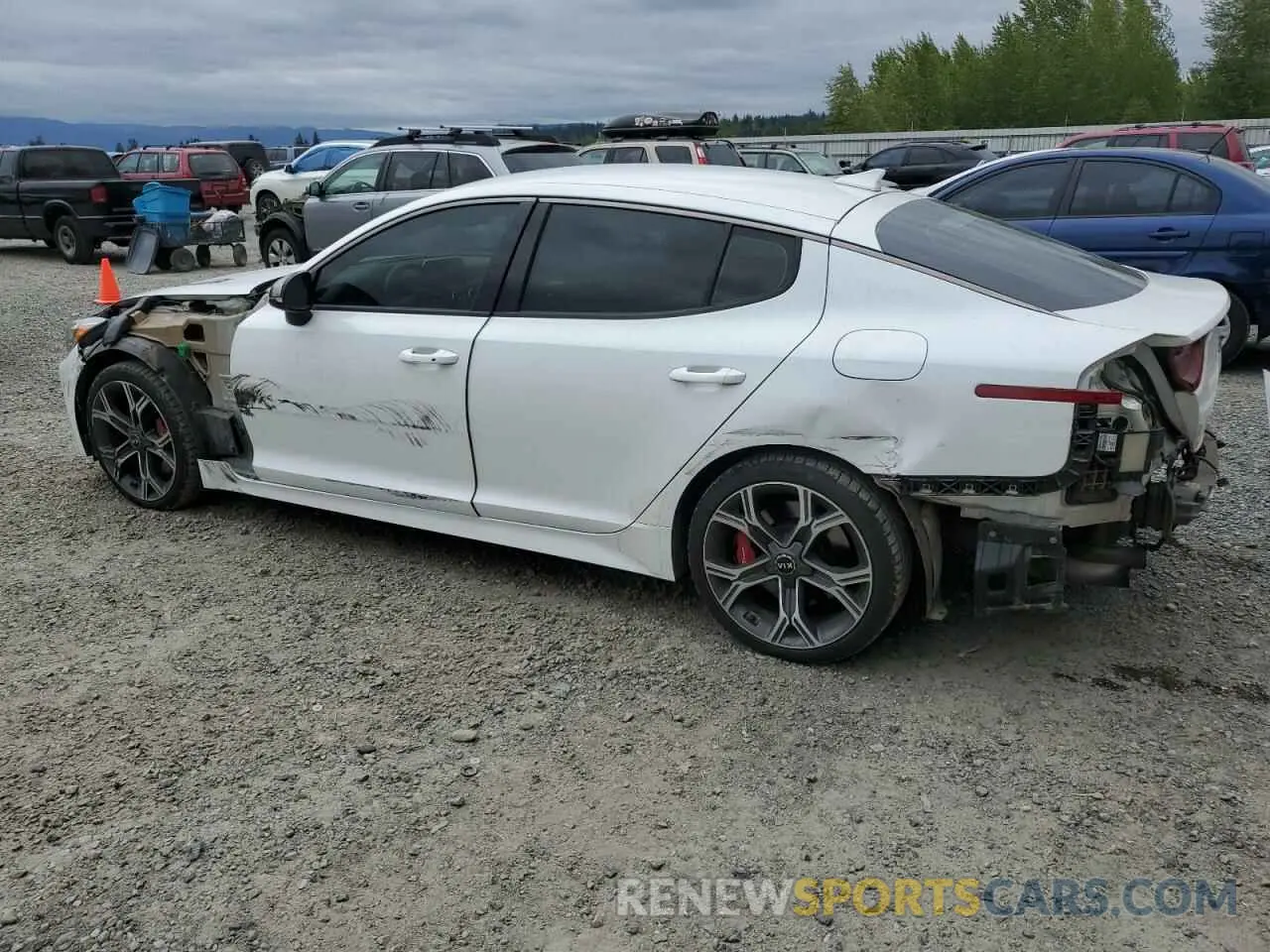 2 Photograph of a damaged car KNAE35LC0K6055318 KIA STINGER 2019