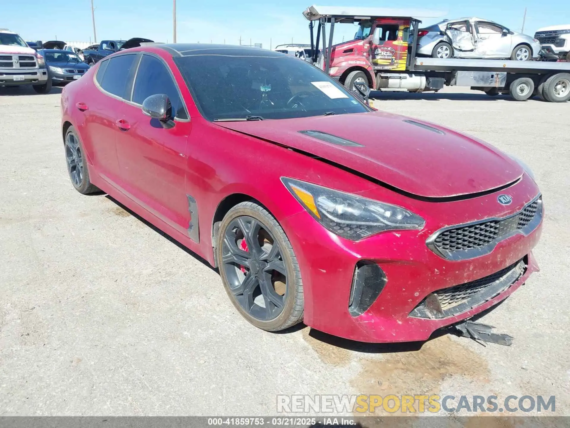 1 Photograph of a damaged car KNAE45LC4K6058140 KIA STINGER 2019