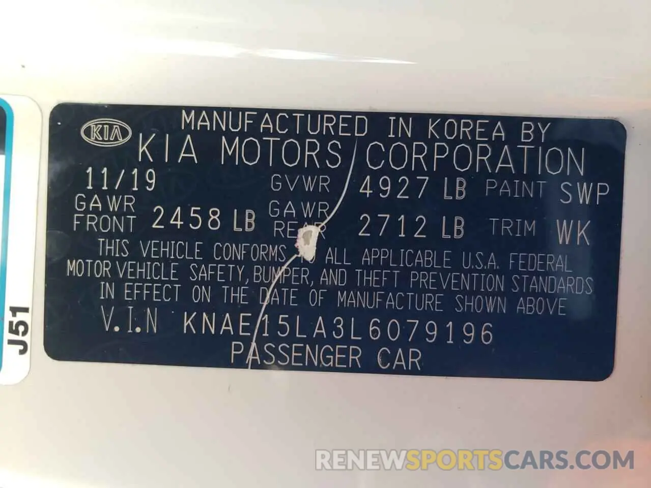 14 Photograph of a damaged car KNAE15LA3L6079196 KIA STINGER 2020
