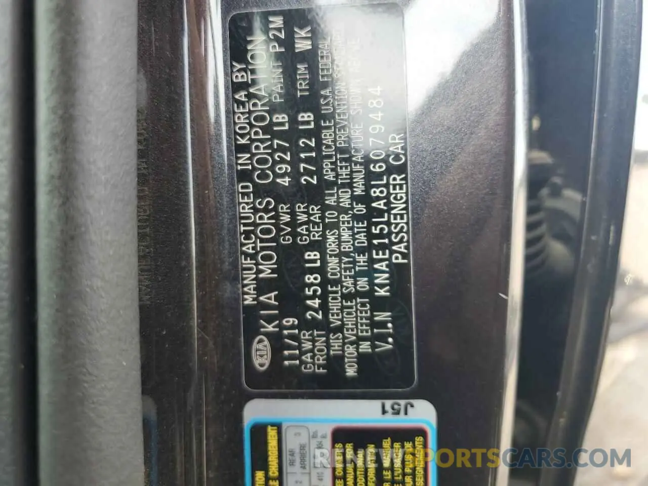 12 Photograph of a damaged car KNAE15LA8L6079484 KIA STINGER 2020