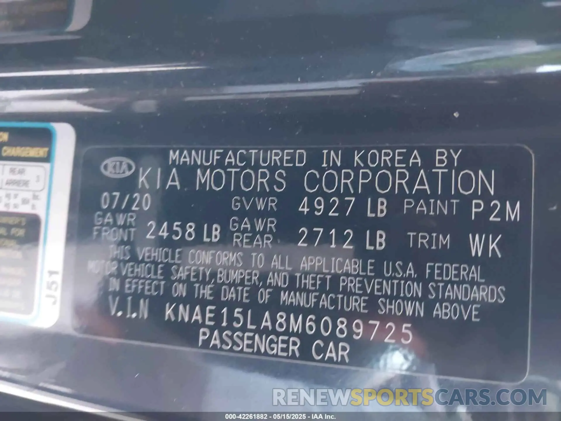 9 Photograph of a damaged car KNAE15LA8M6089725 KIA STINGER 2021