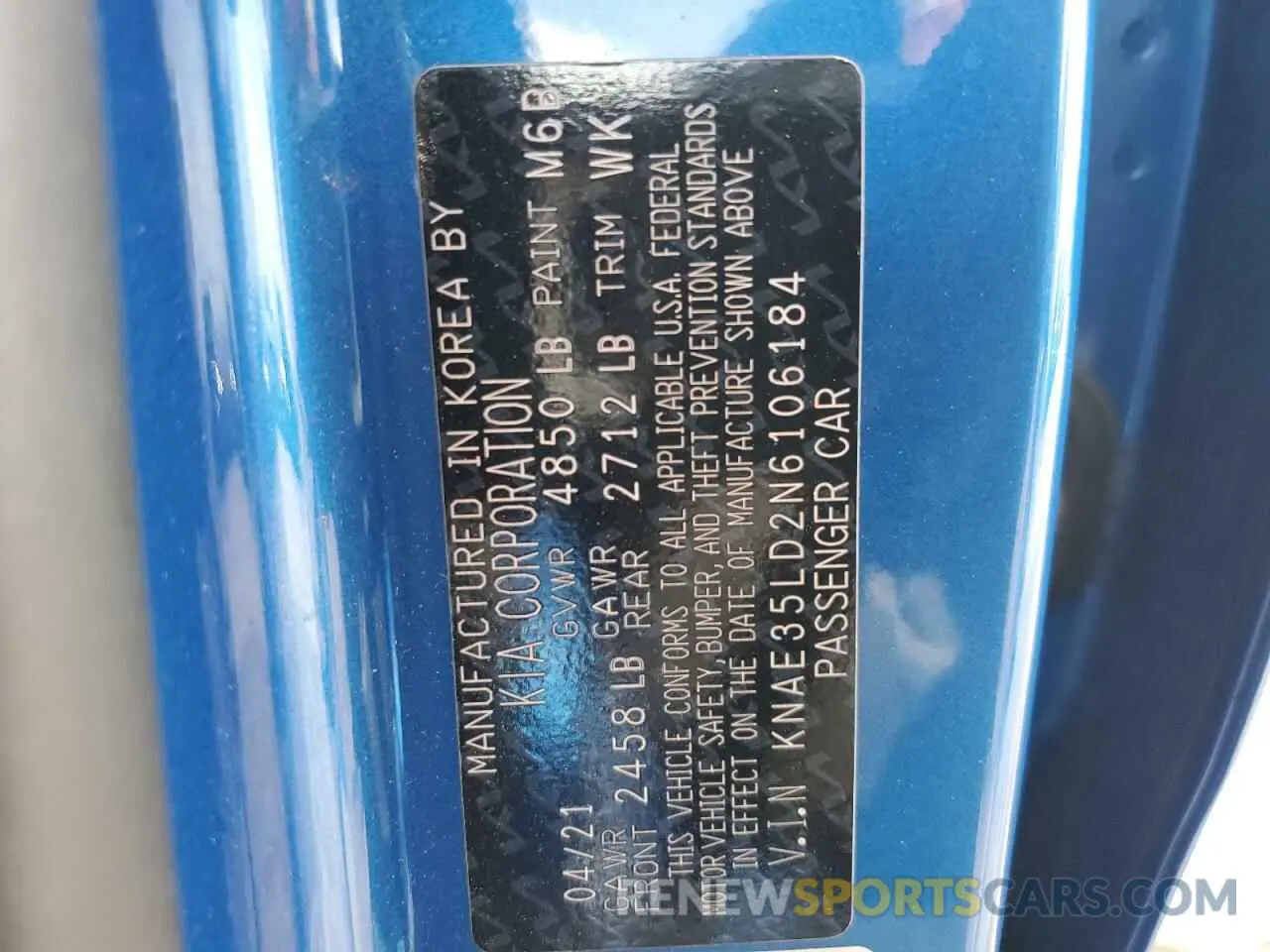 13 Photograph of a damaged car KNAE35LD2N6106184 KIA STINGER 2022