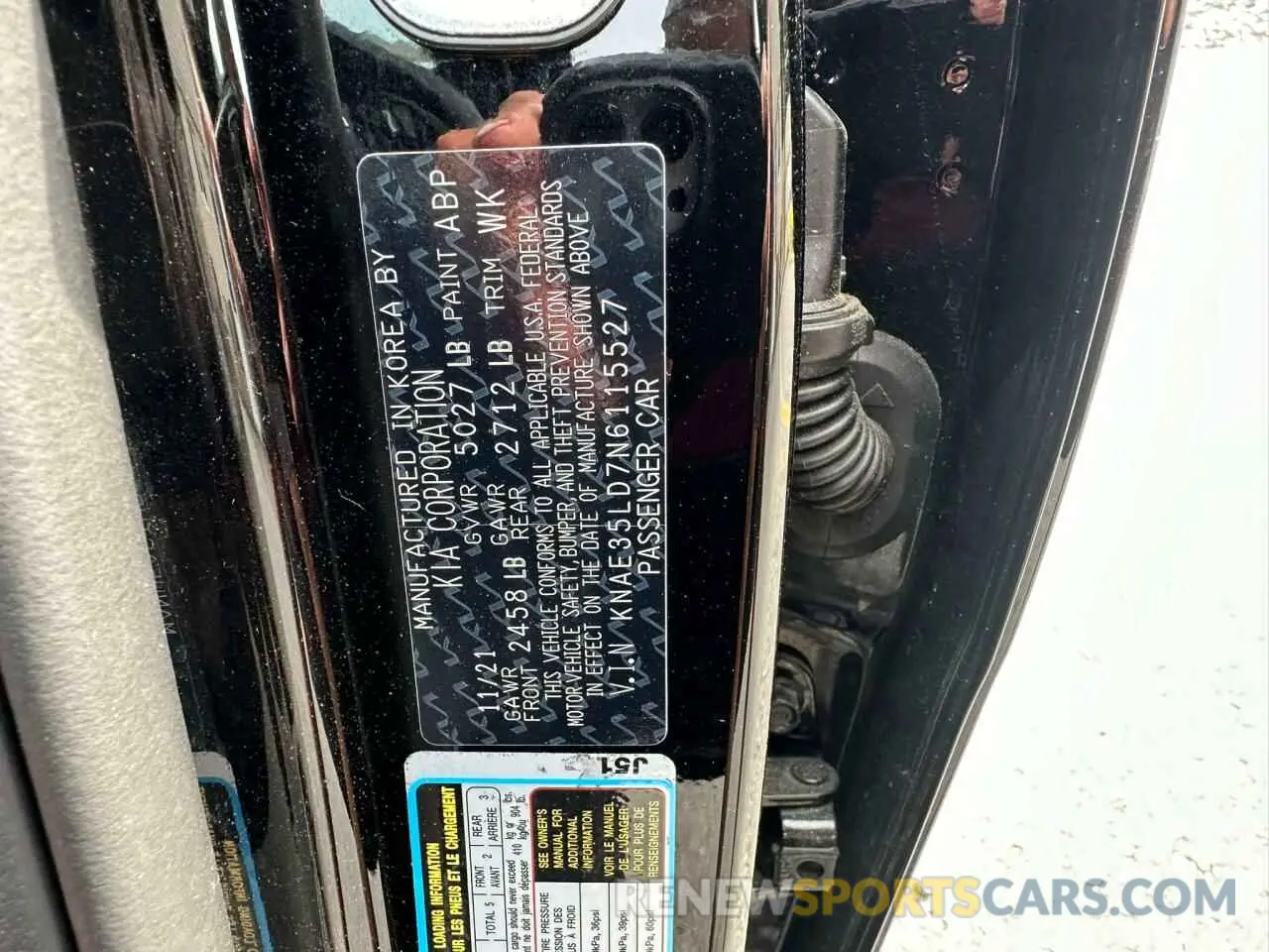 10 Photograph of a damaged car KNAE35LD7N6115527 KIA STINGER 2022