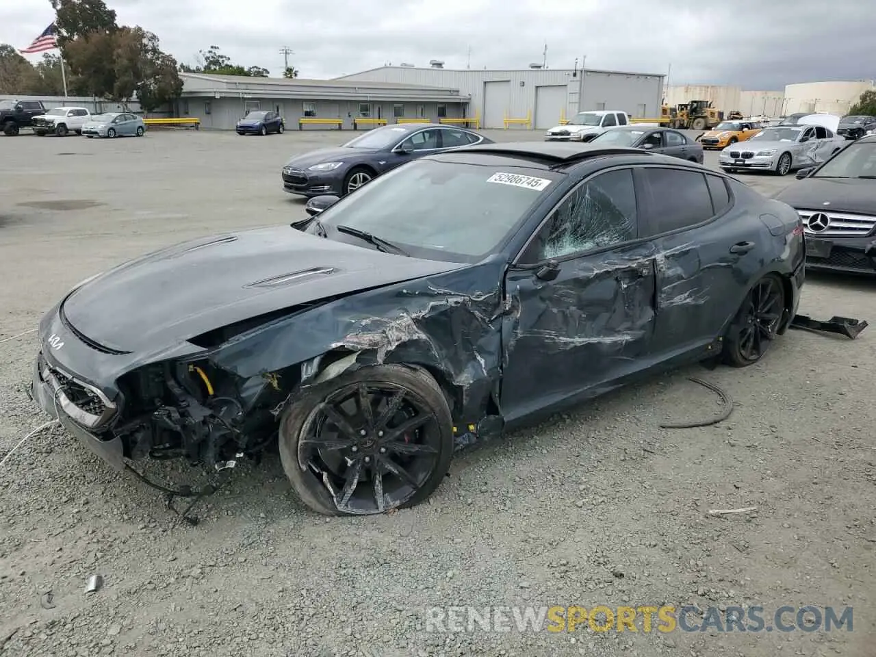 1 Photograph of a damaged car KNAE55LCXP6136344 KIA STINGER 2023