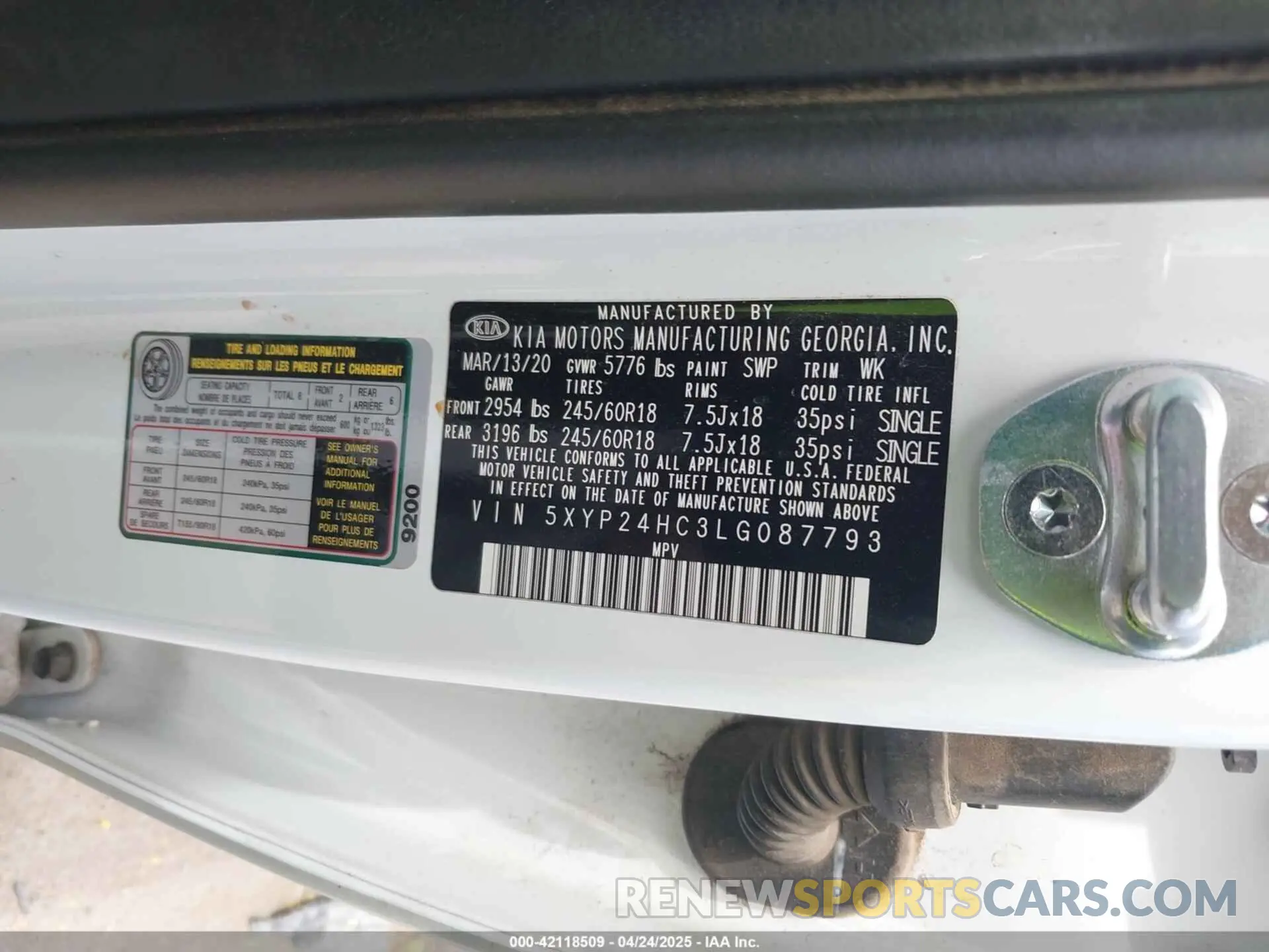 9 Photograph of a damaged car 5XYP24HC3LG087793 KIA TELLURIDE 2020