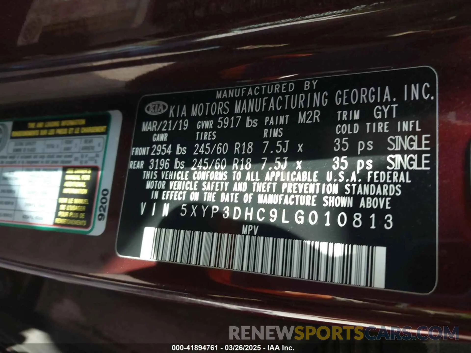 9 Photograph of a damaged car 5XYP3DHC9LG010813 KIA TELLURIDE 2020