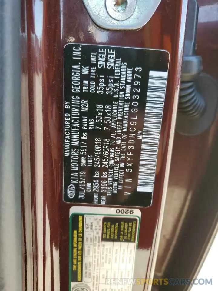 13 Photograph of a damaged car 5XYP3DHC9LG032973 KIA TELLURIDE 2020